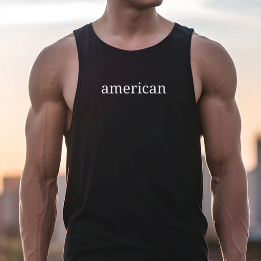 American Typography Minimalist Tank Top | Unisex Bella+Canvas