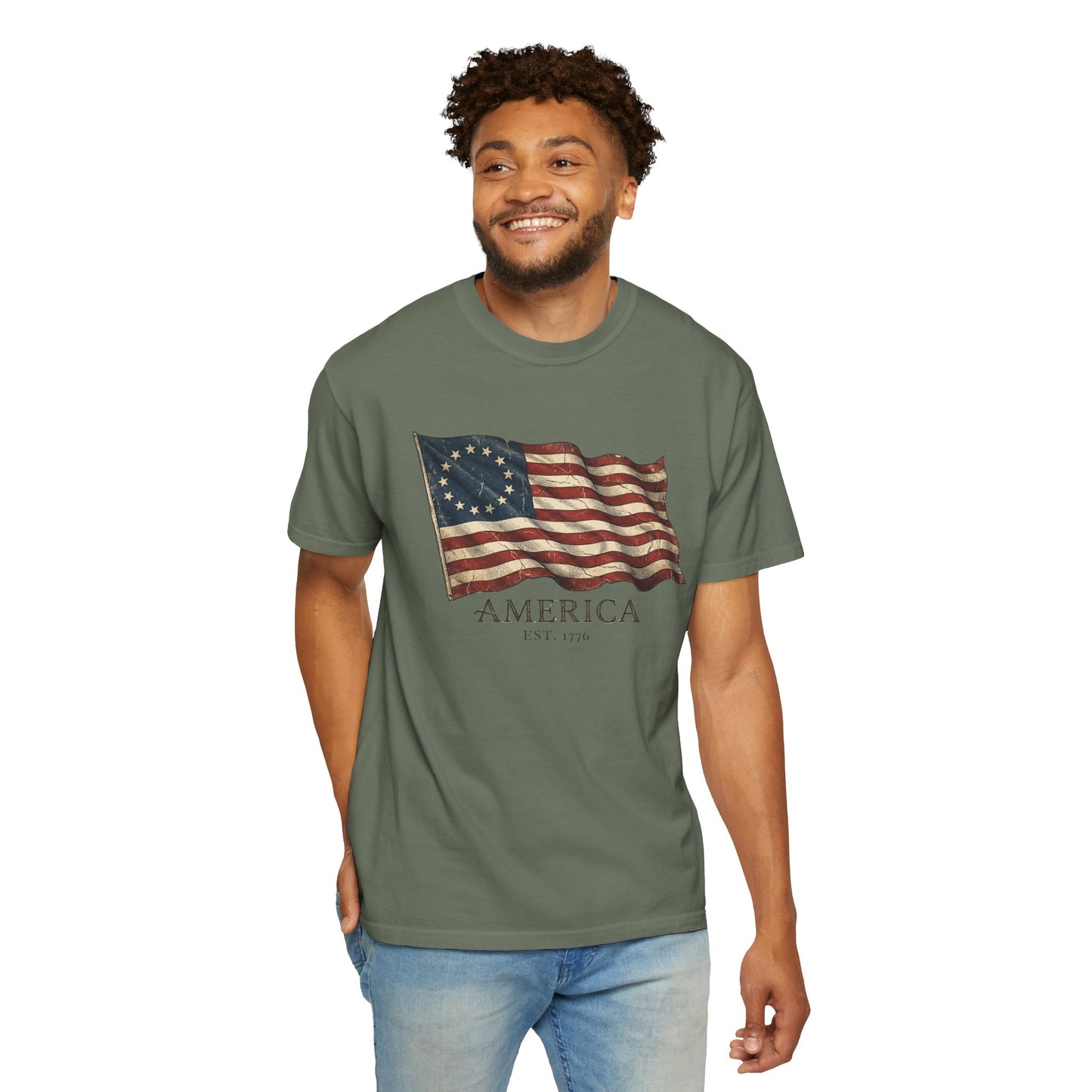 Founders Flag Comfort Colors Tank | America 250 Patriotic Tee