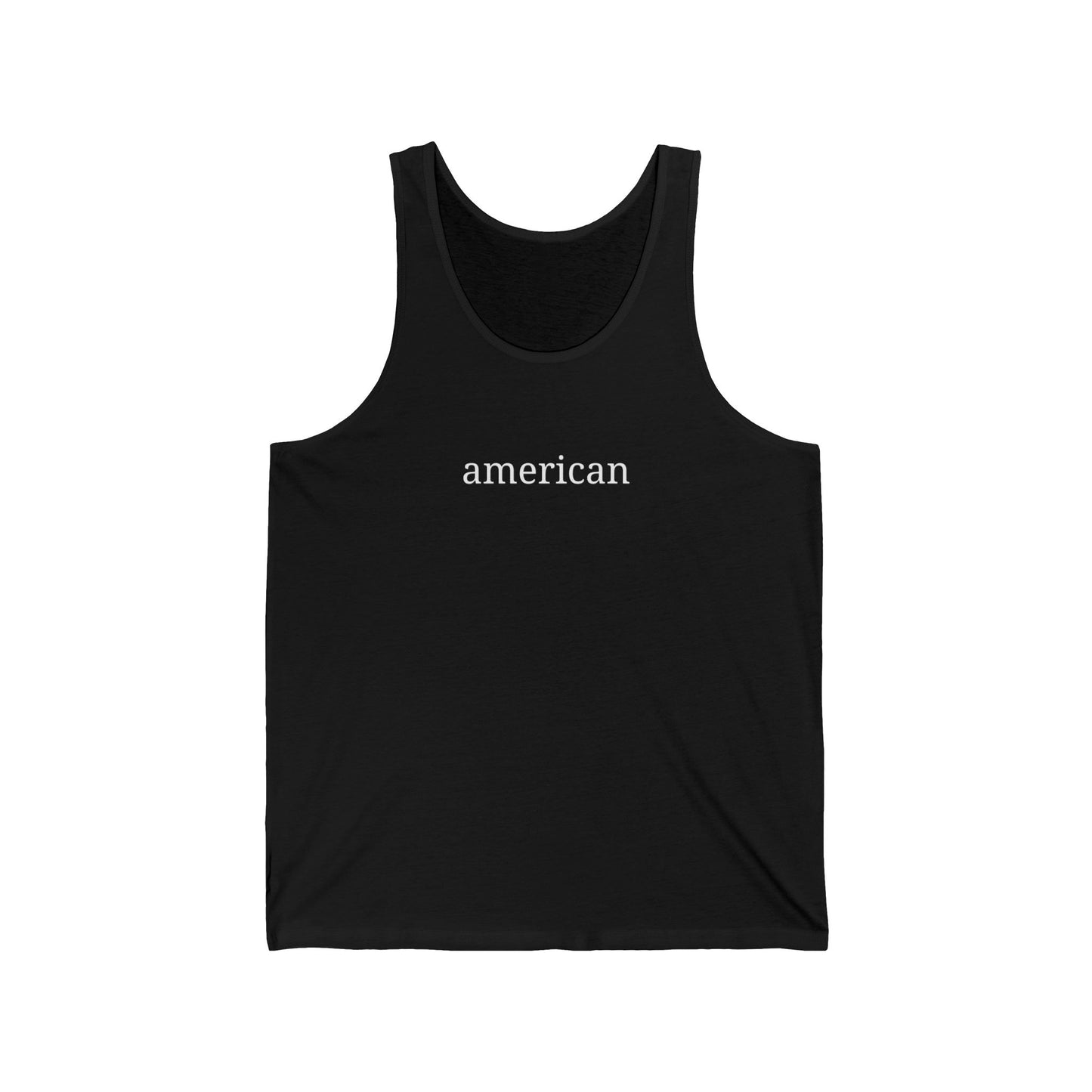 American Typography Minimalist Tank Top | Unisex Bella+Canvas