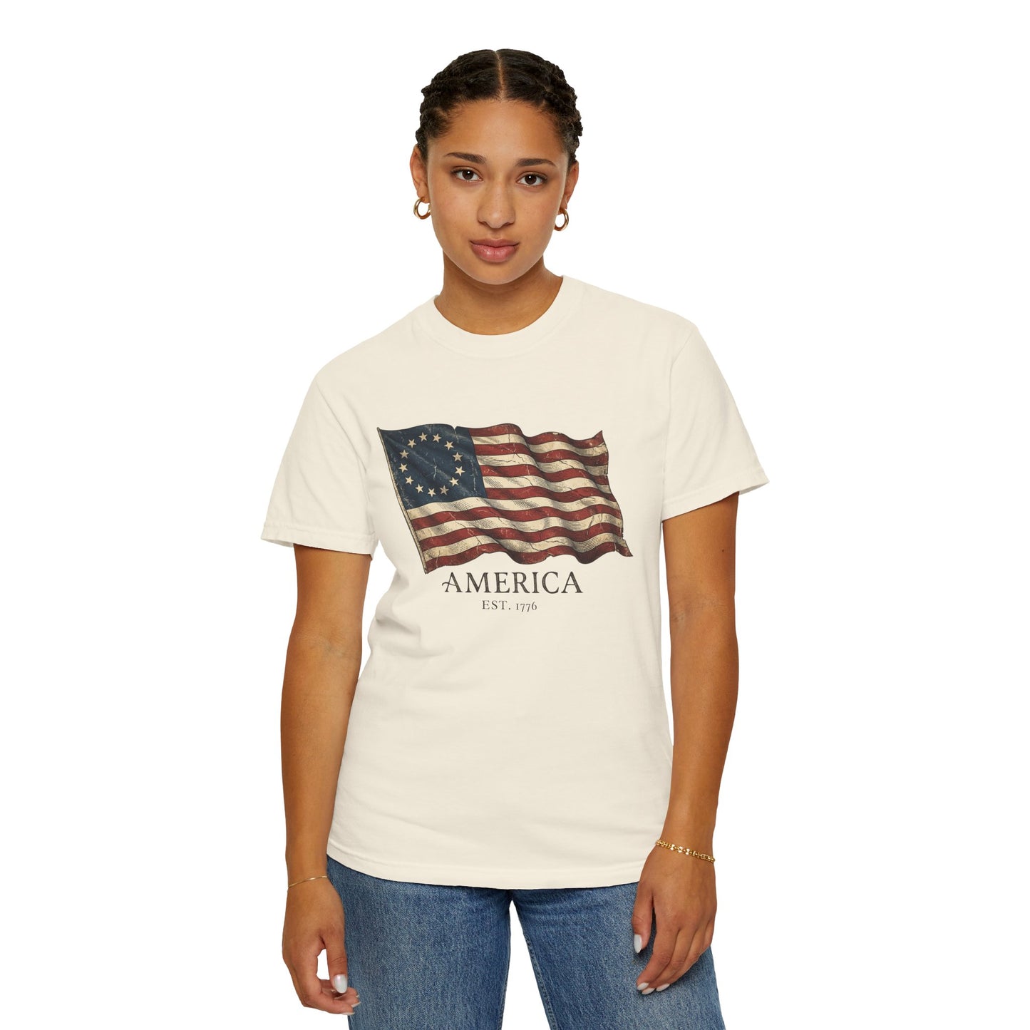Founders Flag Comfort Colors Tank | America 250 Patriotic Tee