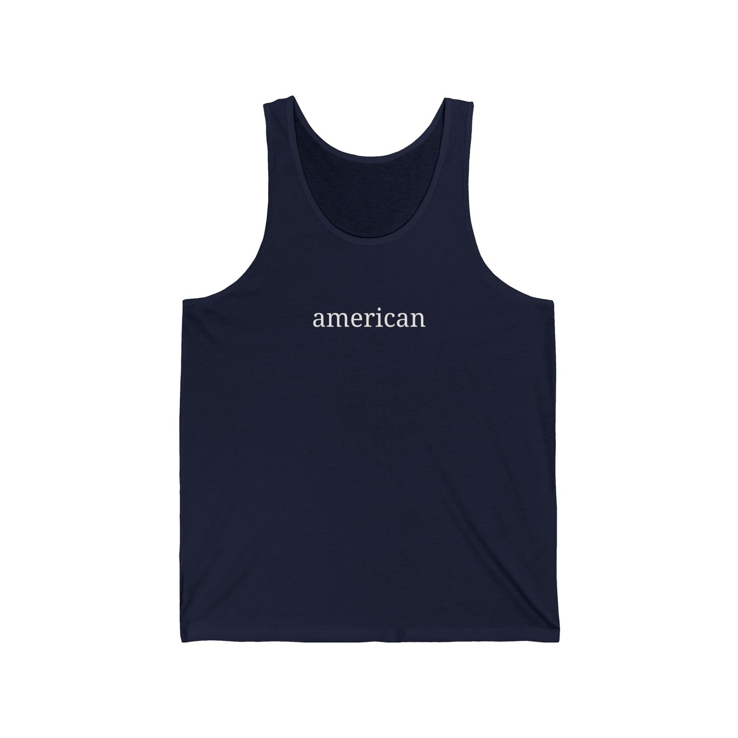 American Typography Minimalist Tank Top | Unisex Bella+Canvas