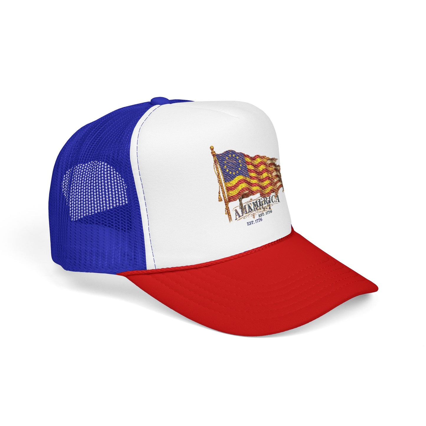 Distressed Founders Flag Foam Trucker Hat | America 250 OTTO Cap