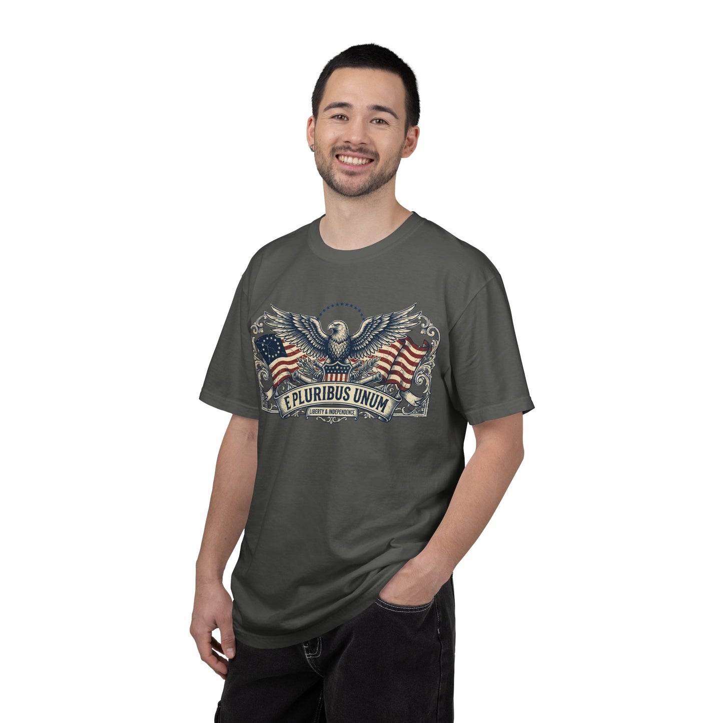 E Pluribus Unum Flag Red White Blue Tee | Comfort Colors Shirt