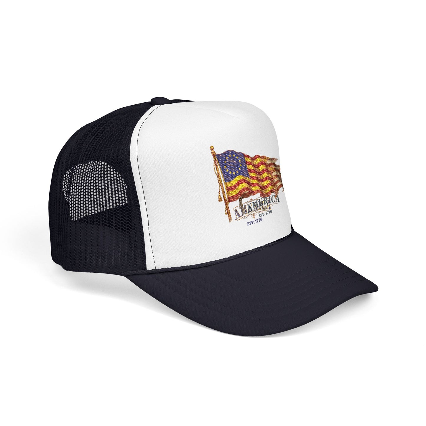 Distressed Founders Flag Foam Trucker Hat | America 250 OTTO Cap