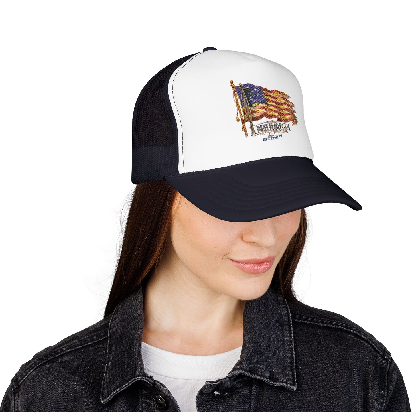 Distressed Founders Flag Foam Trucker Hat | America 250 OTTO Cap