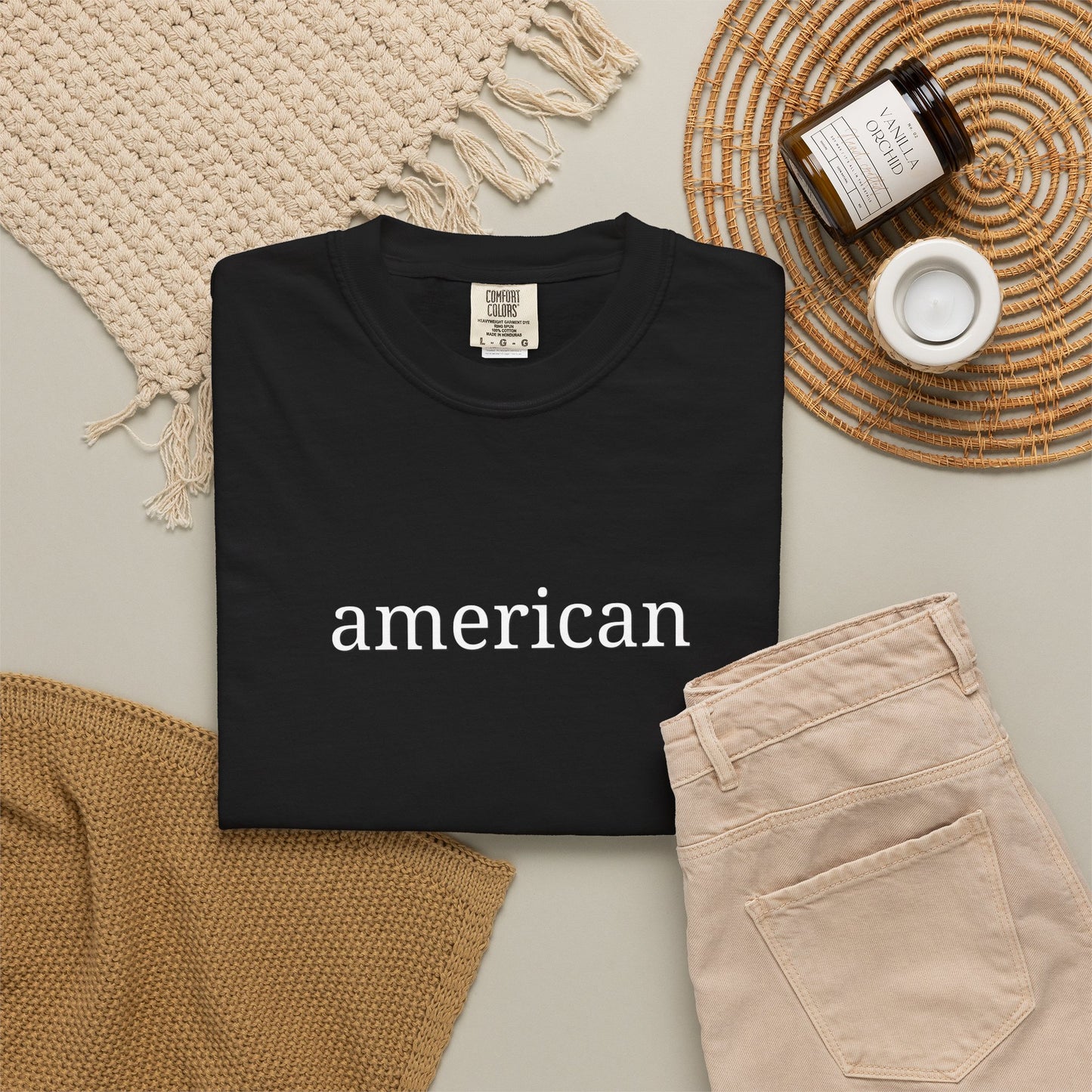 American Minimalist Comfort Colors Shirt | Patriotic Graphic Tee