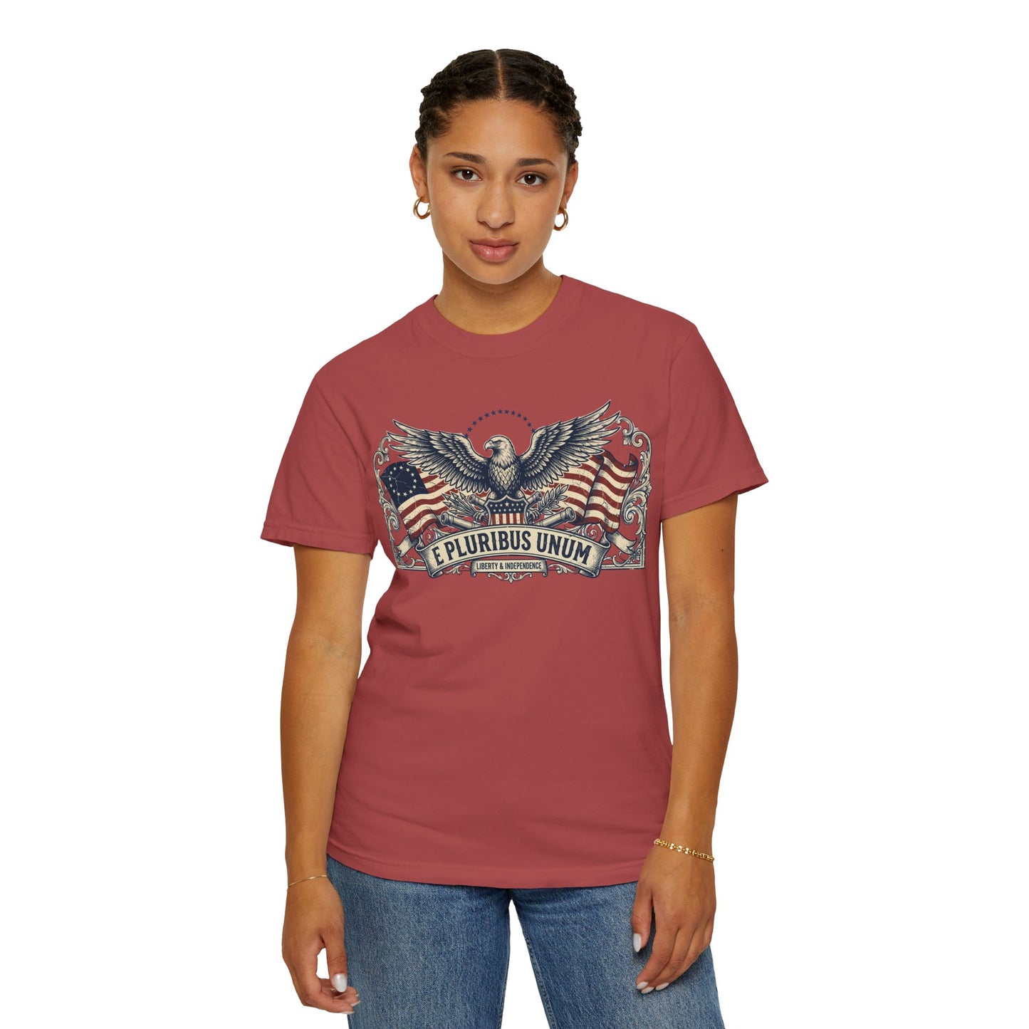 E Pluribus Unum Flag Red White Blue Tee | Comfort Colors Shirt