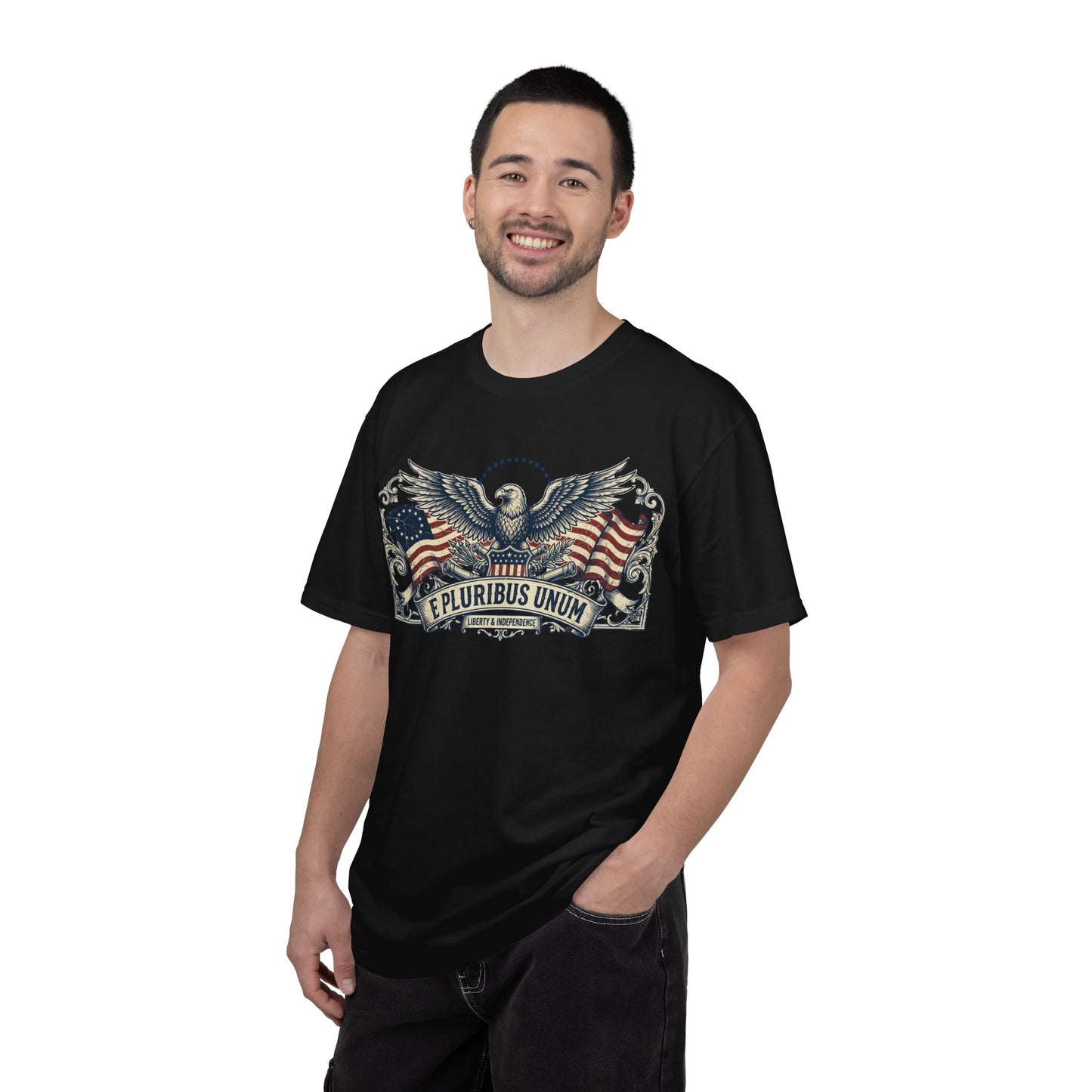 E Pluribus Unum Flag Red White Blue Tee | Comfort Colors Shirt