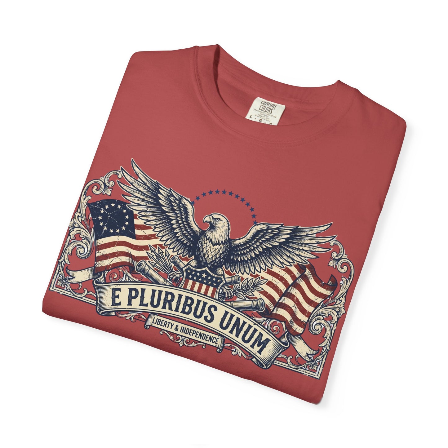 E Pluribus Unum Flag Red White Blue Tee | Comfort Colors Shirt