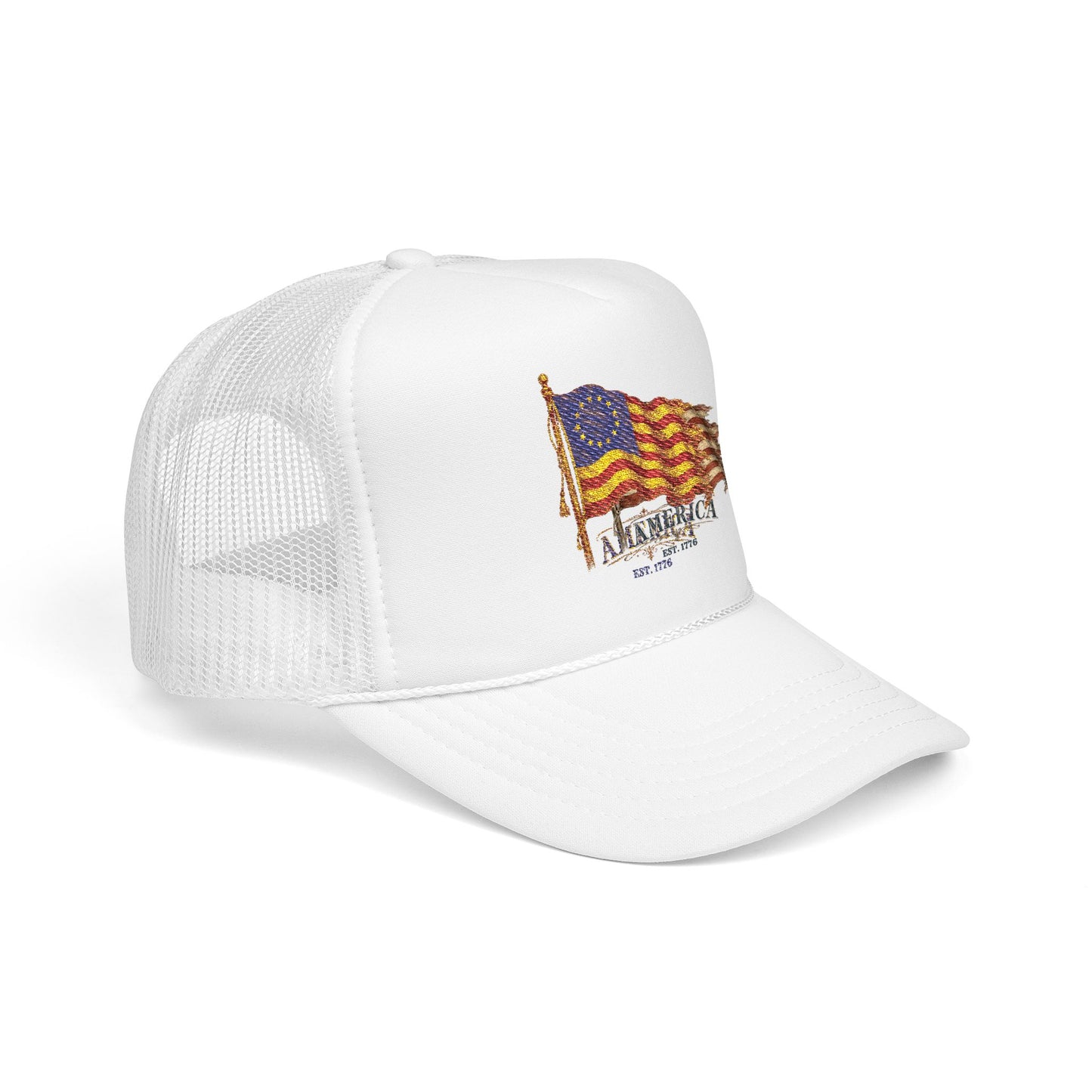 Distressed Founders Flag Foam Trucker Hat | America 250 OTTO Cap