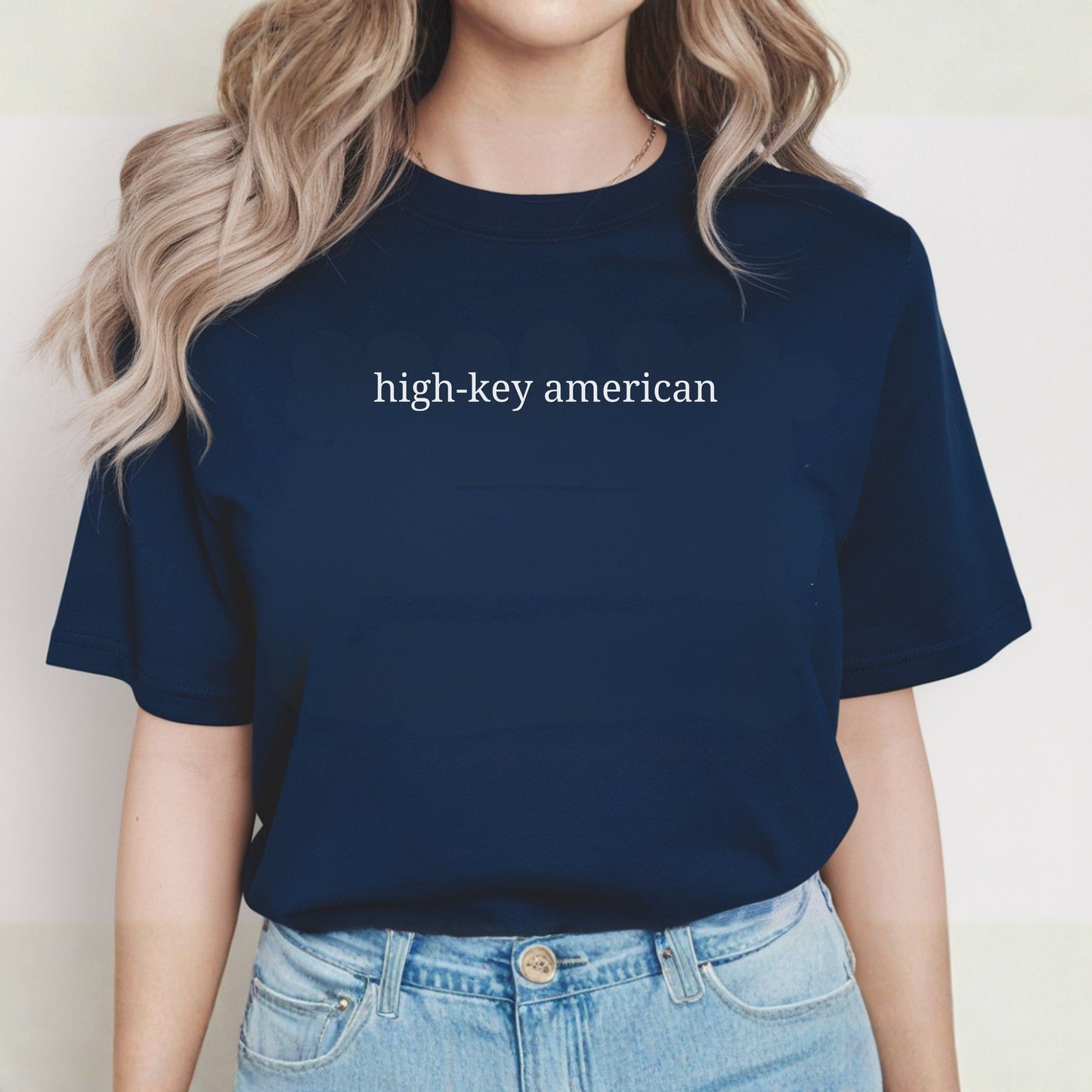 High-Key American Comfort Colors Shirt | Minimalist Patriotic Tee