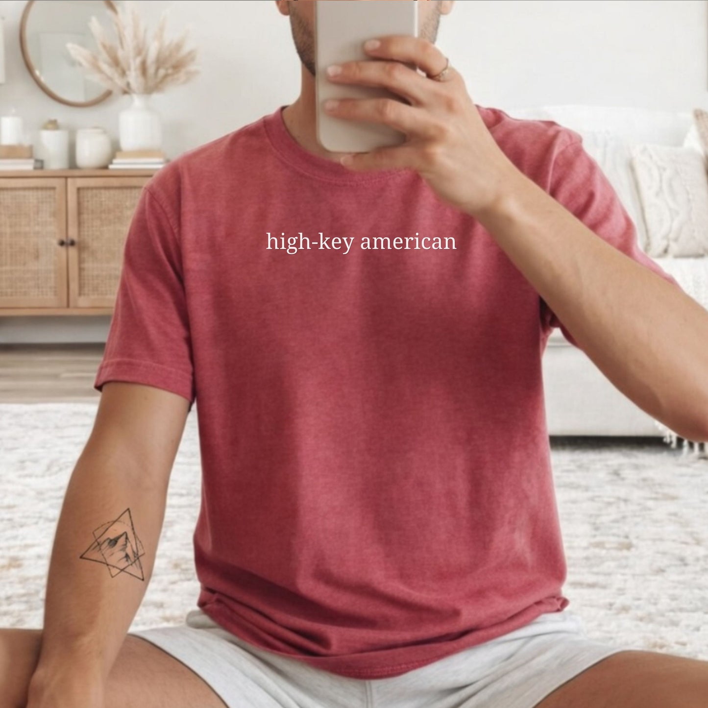 High-Key American Comfort Colors Shirt | Minimalist Patriotic Tee