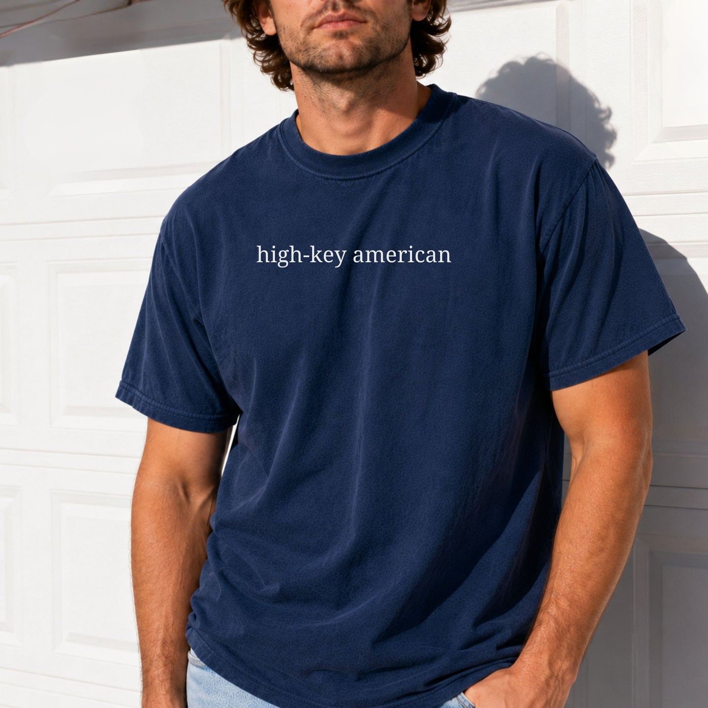 High-Key American Comfort Colors Shirt | Minimalist Patriotic Tee