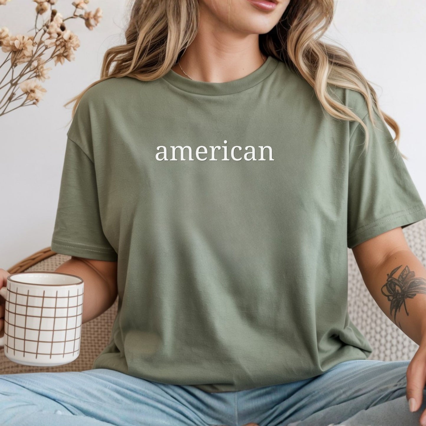 American Minimalist Comfort Colors Shirt | Patriotic Graphic Tee