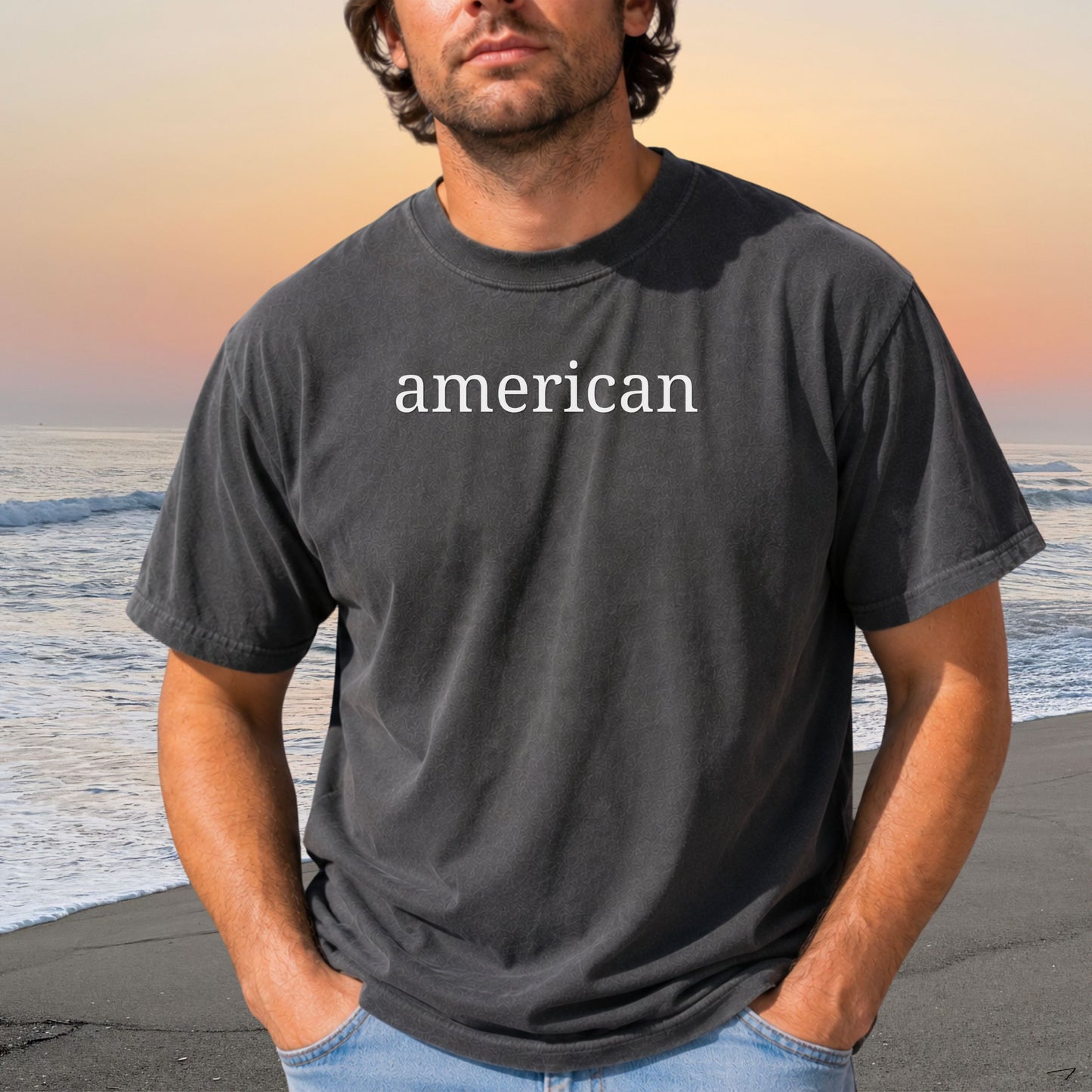 American Minimalist Comfort Colors Shirt | Patriotic Graphic Tee