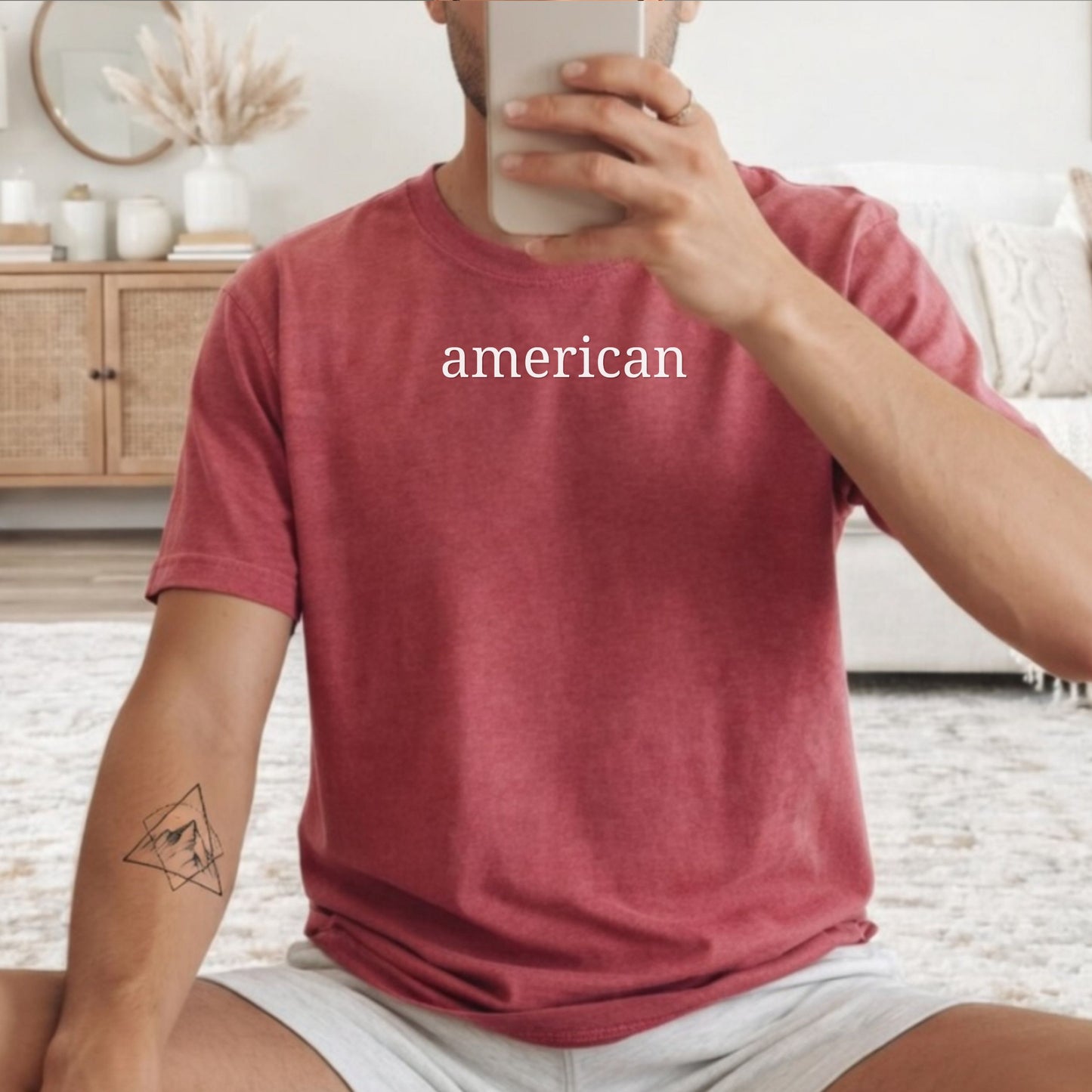 American Minimalist Comfort Colors Shirt | Patriotic Graphic Tee
