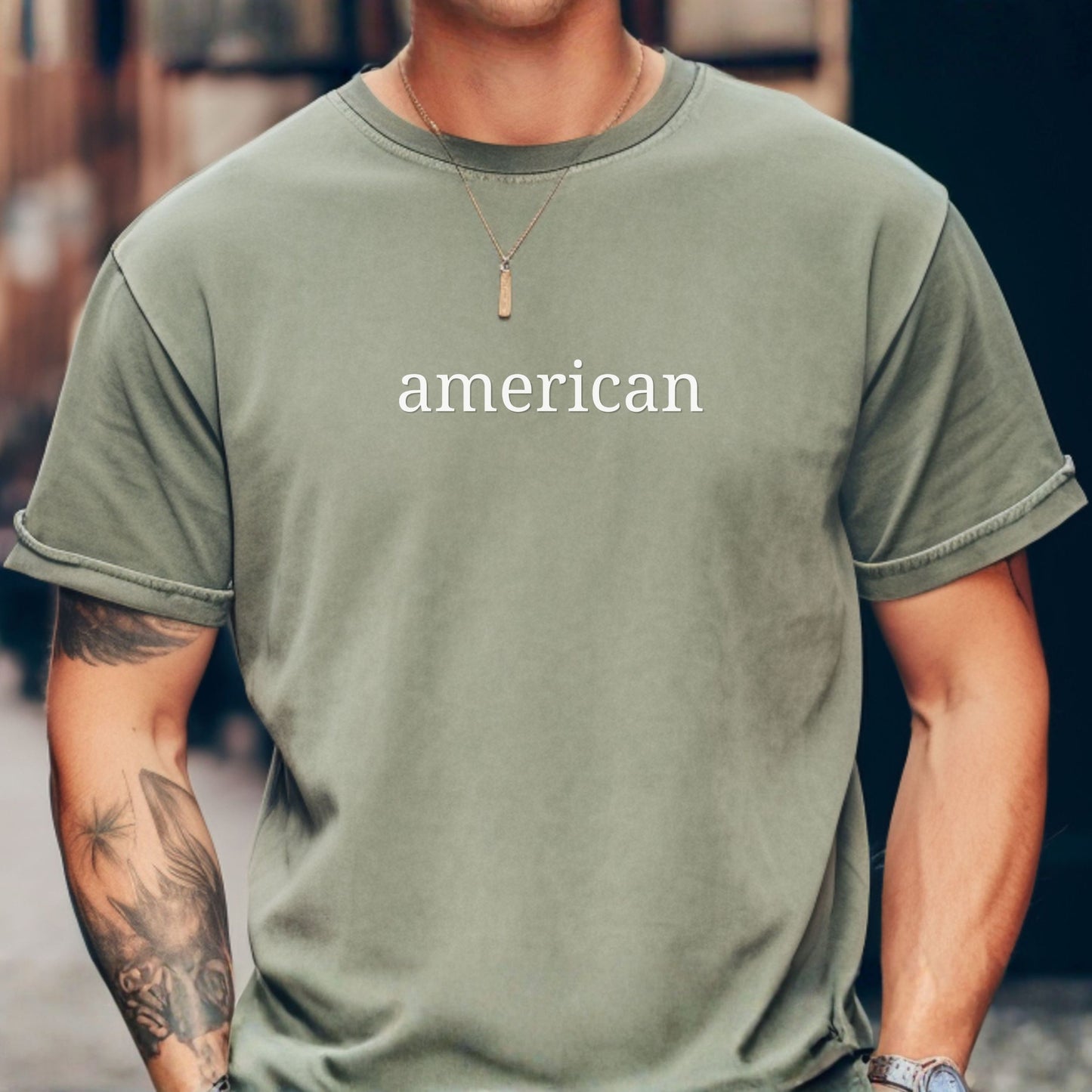 American Minimalist Comfort Colors Shirt | Patriotic Graphic Tee