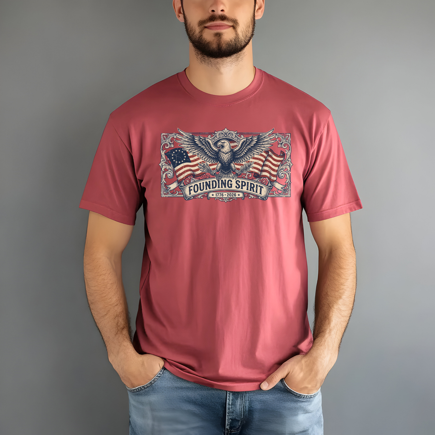 America 250 Founding Spirit Eagle Crest Shirt | Comfort Colors Tee
