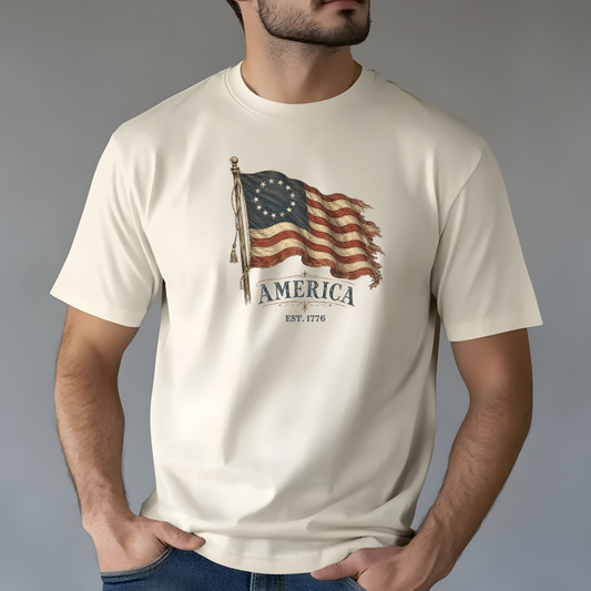 Distressed Founders Flag Tee | Comfort Colors Shirt