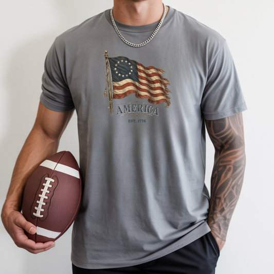 Distressed USA Founders Flag Tee | Comfort Colors Shirt
