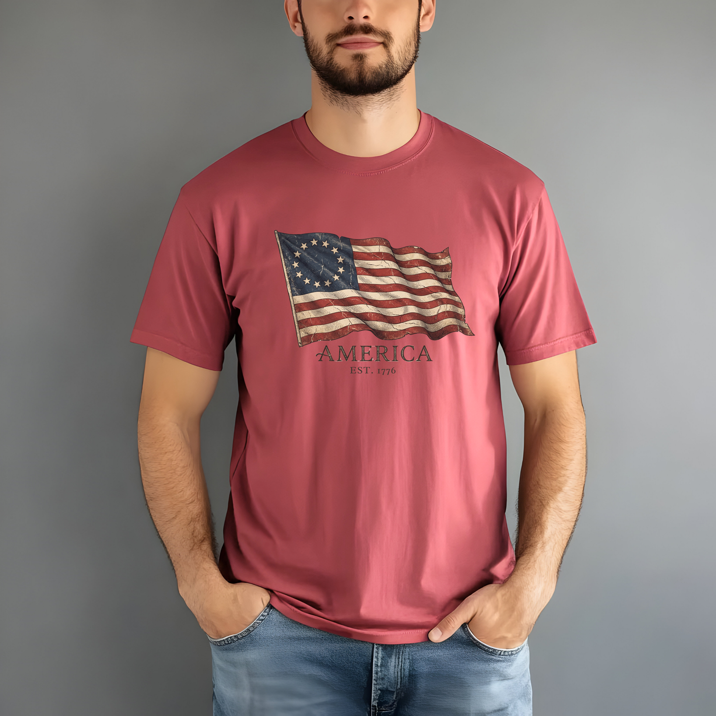 Founders Flag Comfort Colors Tank | America 250 Patriotic Tee