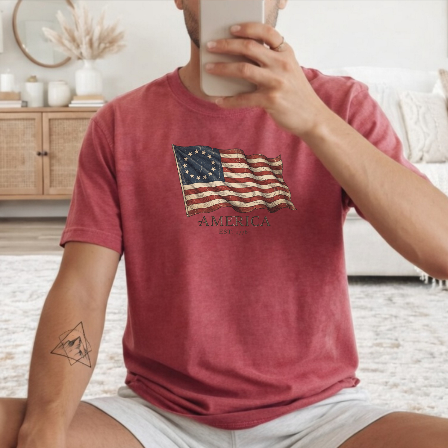 Founders Flag Comfort Colors Tank | America 250 Patriotic Tee