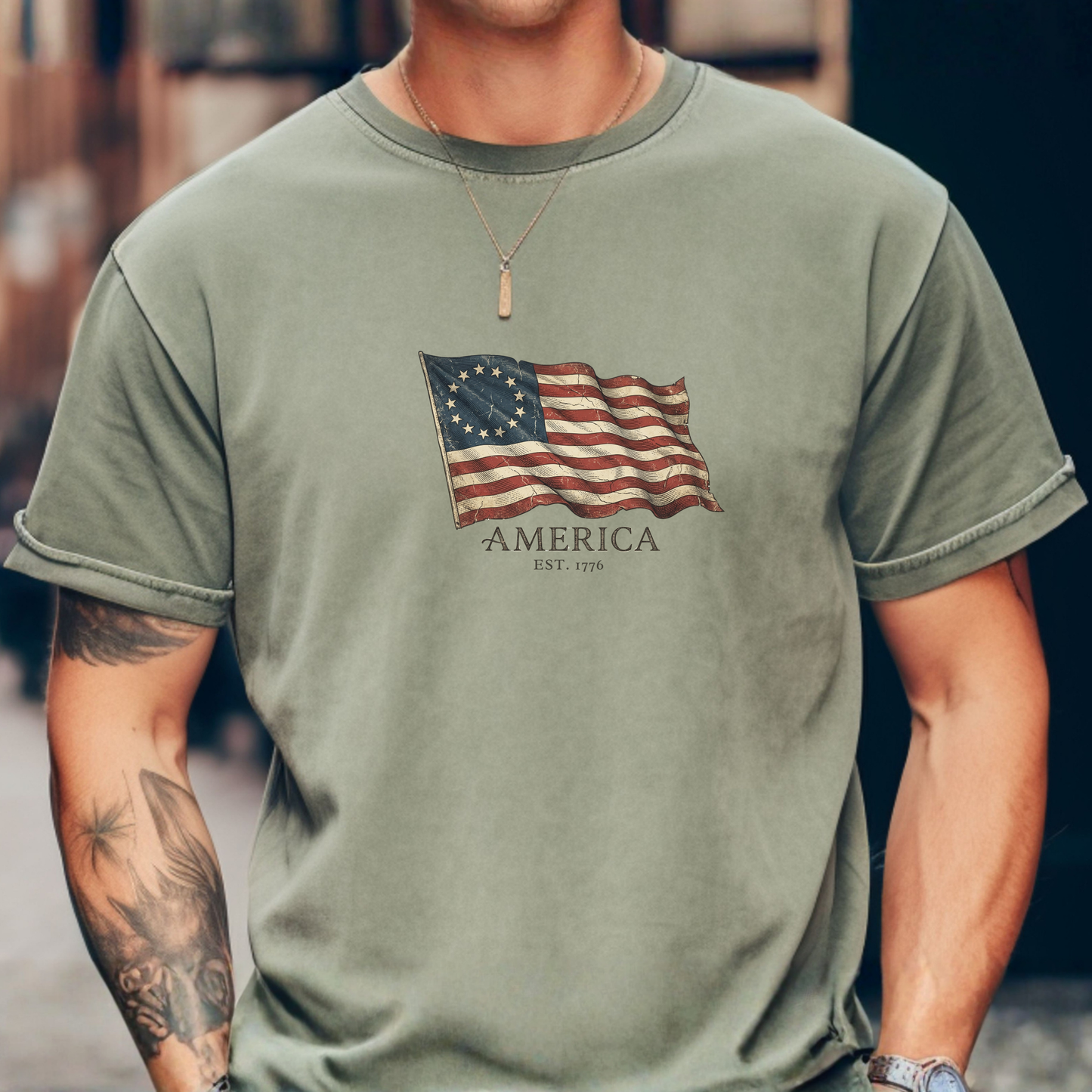 Founders Flag Comfort Colors Tank | America 250 Patriotic Tee