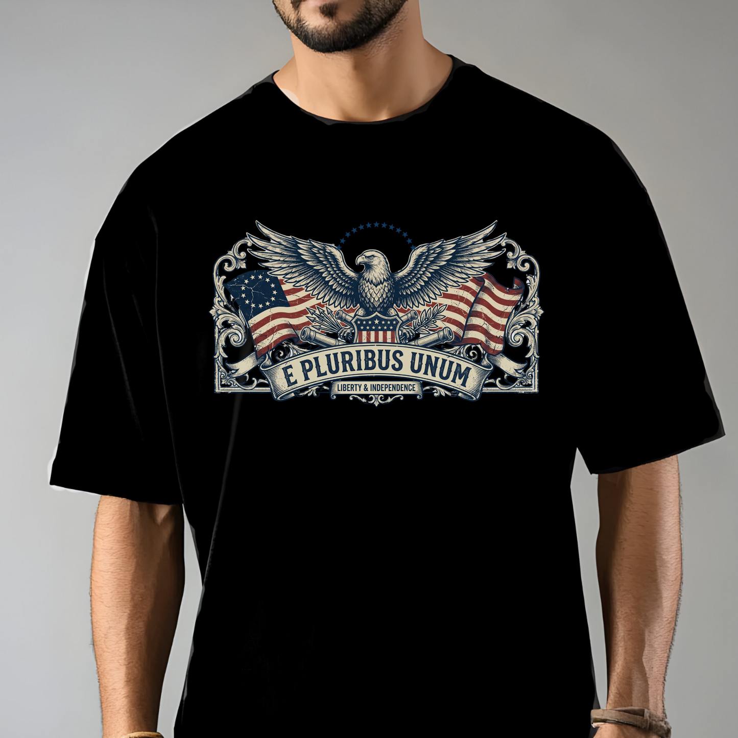 E Pluribus Unum Flag Red White Blue Tee | Comfort Colors Shirt
