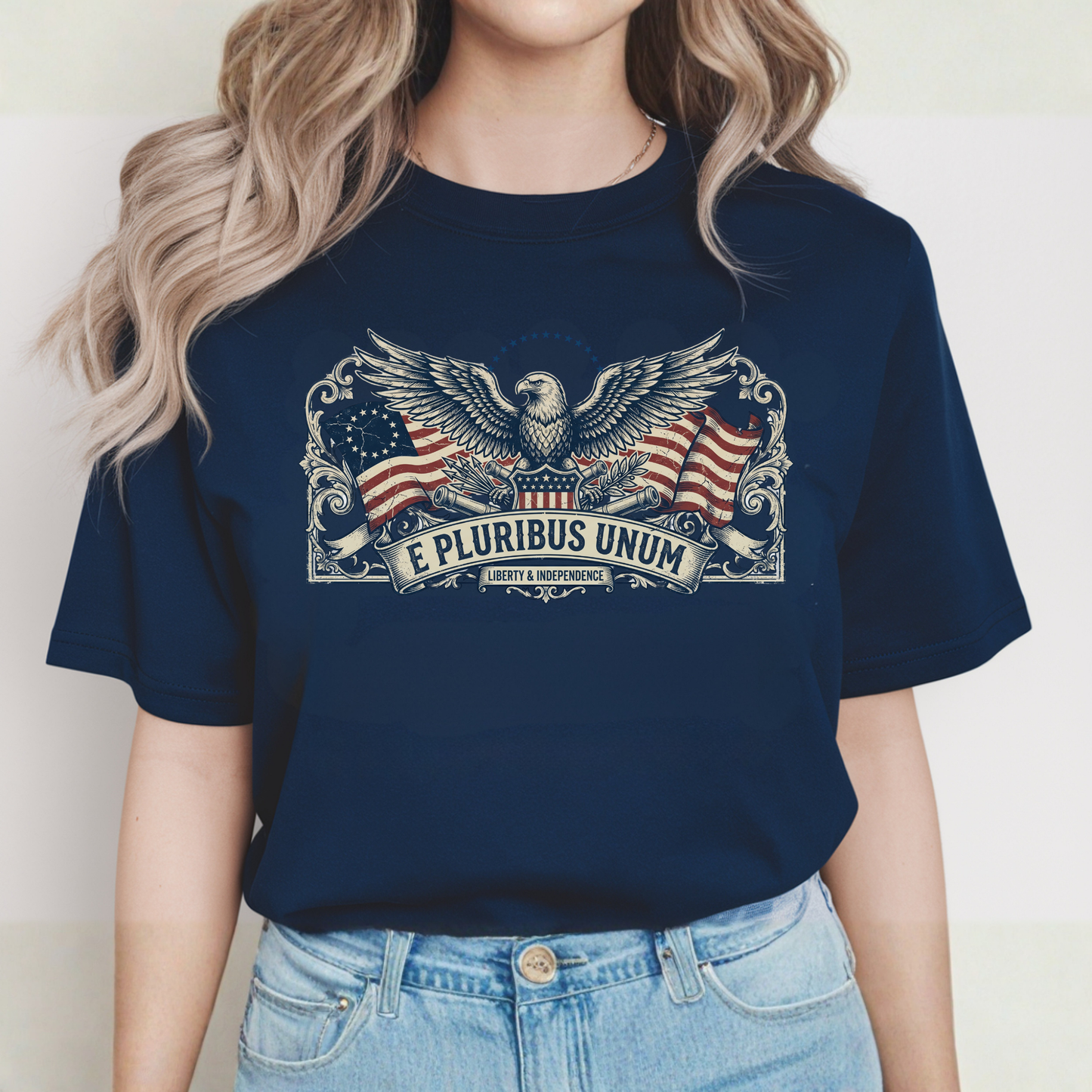 E Pluribus Unum Flag Red White Blue Tee | Comfort Colors Shirt