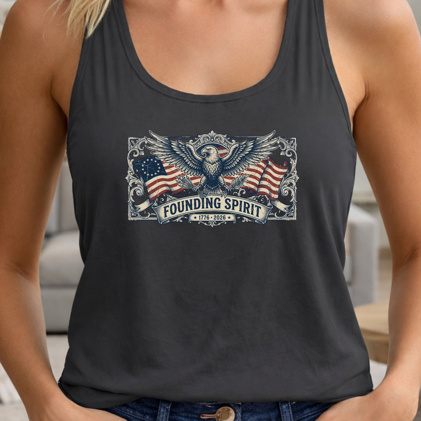 America 250 Spirit Eagle Crest Tank Top | Unisex Bella+Canvas