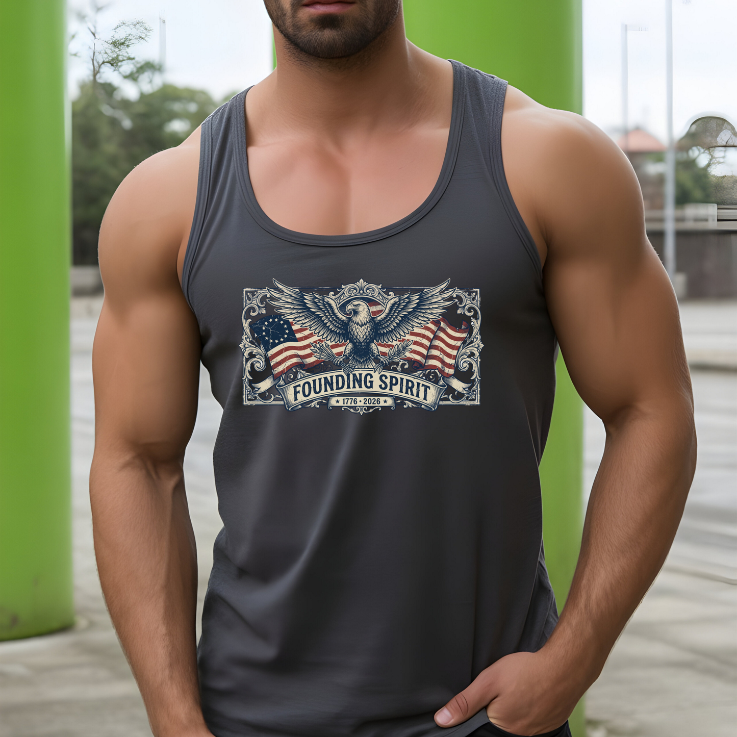 America 250 Spirit Eagle Crest Tank Top | Unisex Bella+Canvas