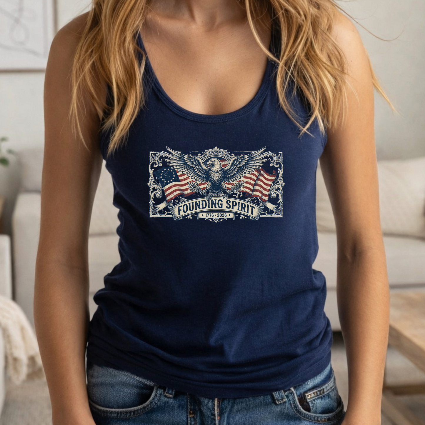 America 250 Spirit Eagle Crest Tank Top | Unisex Bella+Canvas