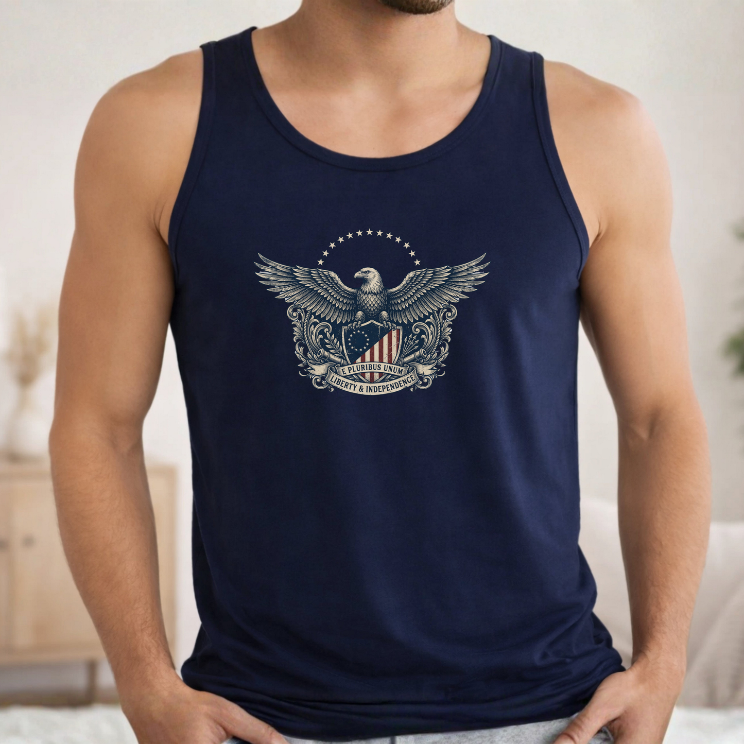 E Pluribus Unum Eagle America 250 Tank Top | Unisex Bella+Canvas