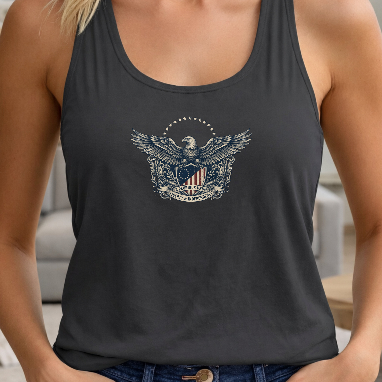 E Pluribus Unum Eagle America 250 Tank Top | Unisex Bella+Canvas