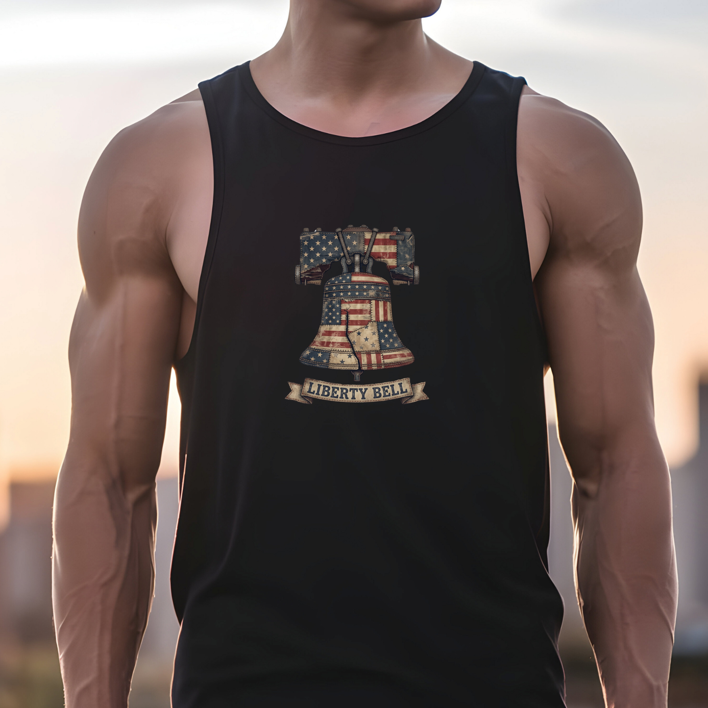 Liberty Bell Patchwork Quilt America 250 Tank Top | Unisex Bella+Canvas