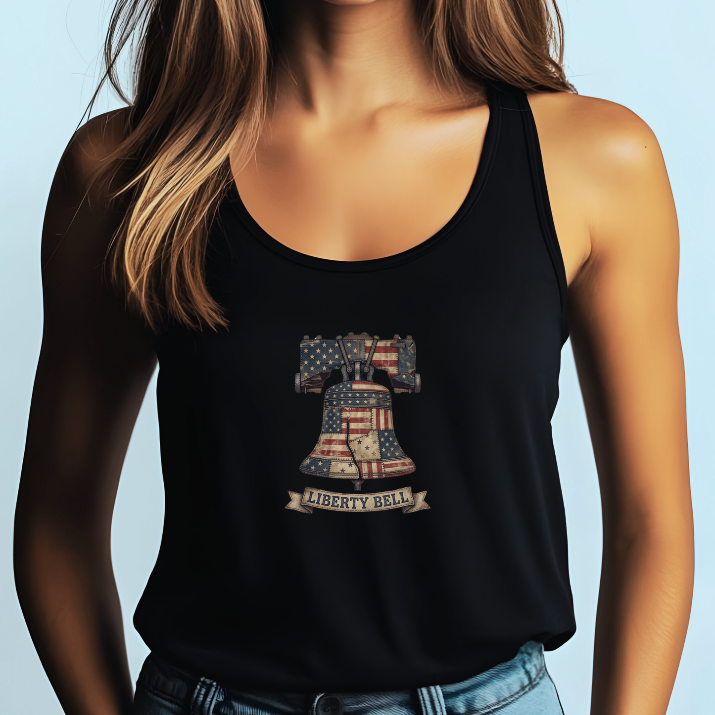 Liberty Bell Patchwork Quilt America 250 Tank Top | Unisex Bella+Canvas