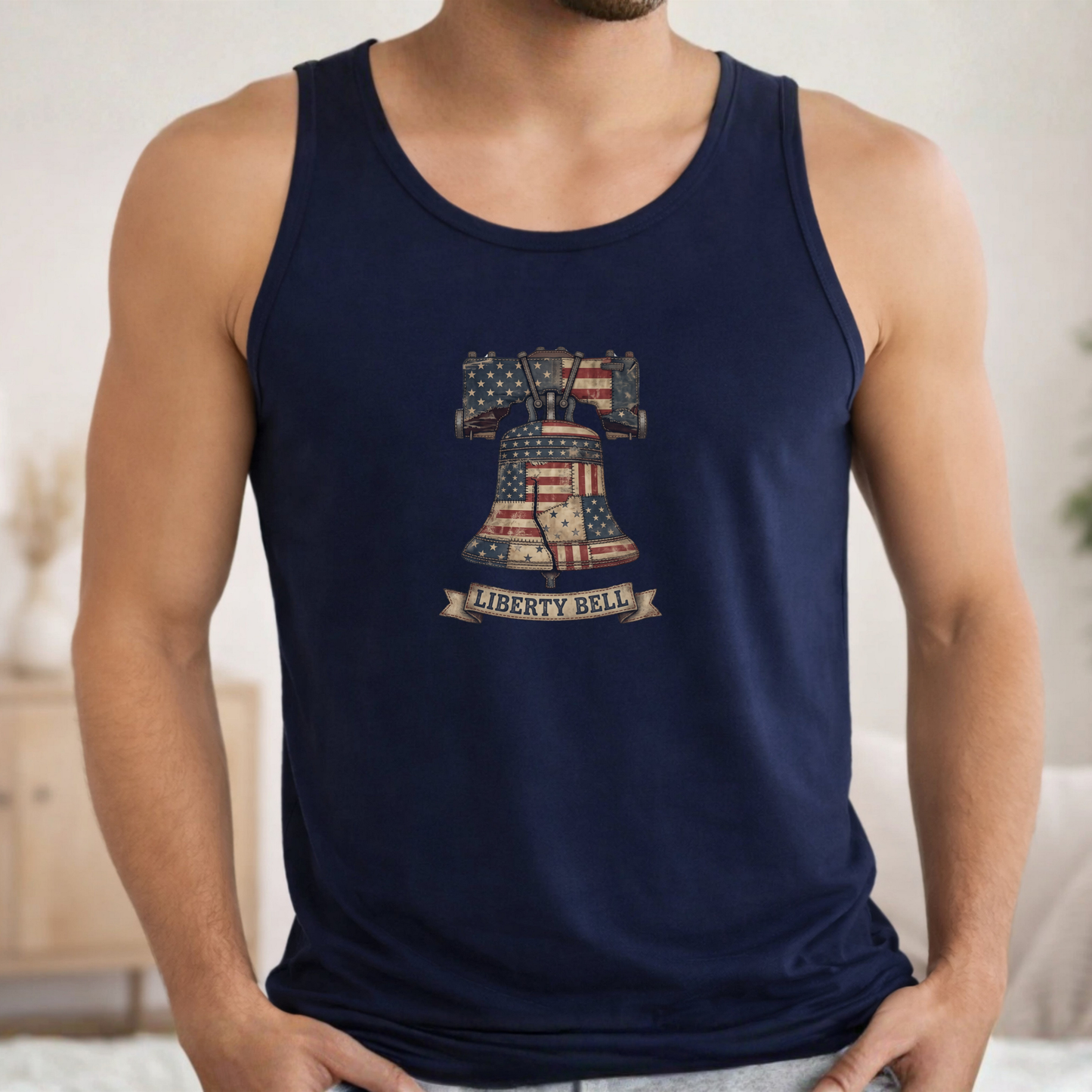 Liberty Bell Patchwork Quilt America 250 Tank Top | Unisex Bella+Canvas