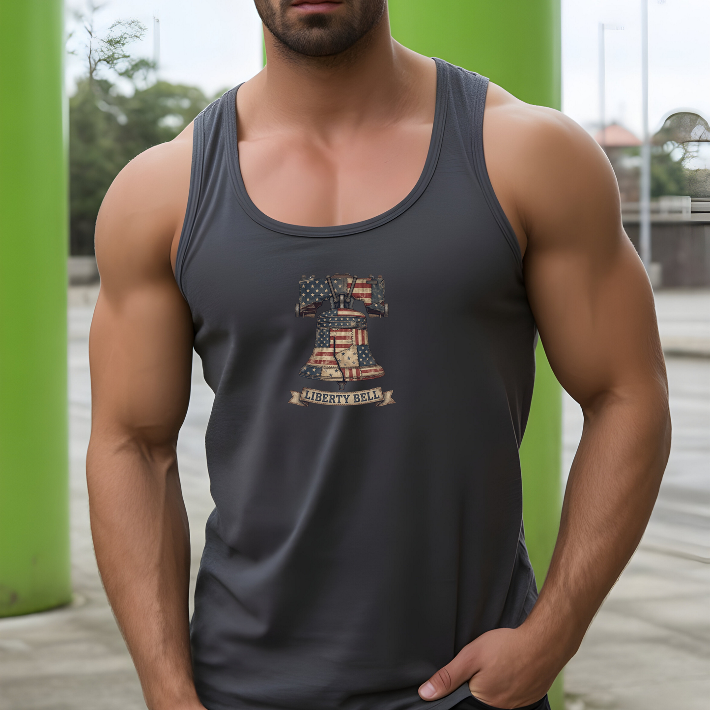 Liberty Bell Patchwork Quilt America 250 Tank Top | Unisex Bella+Canvas