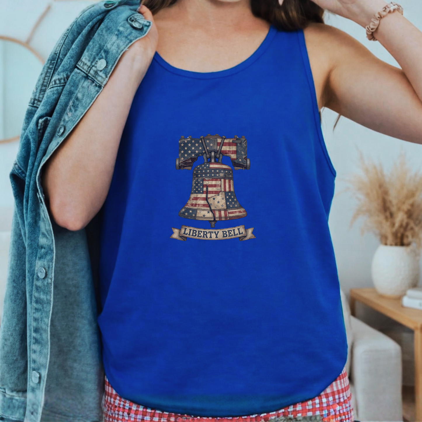 Liberty Bell Patchwork Quilt America 250 Tank Top | Unisex Bella+Canvas