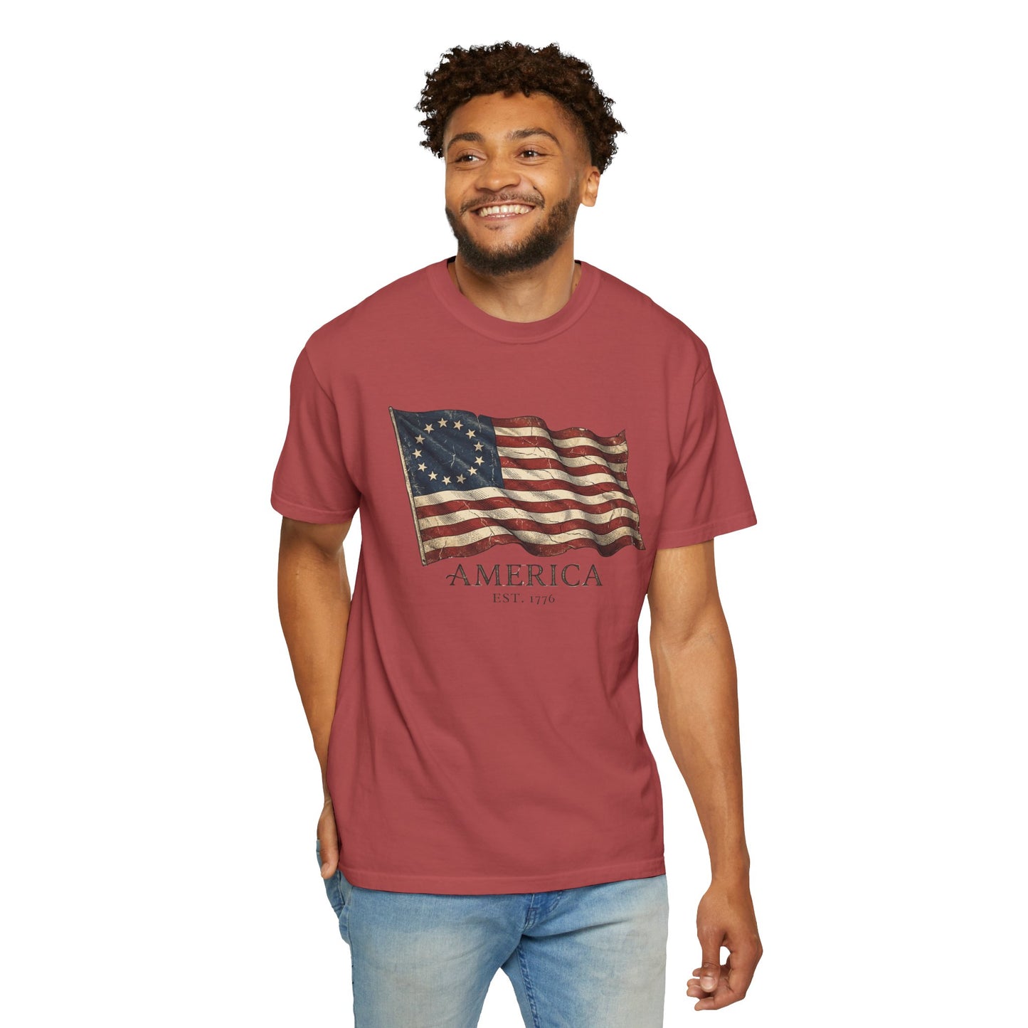 Founders Flag Comfort Colors Tank | America 250 Patriotic Tee