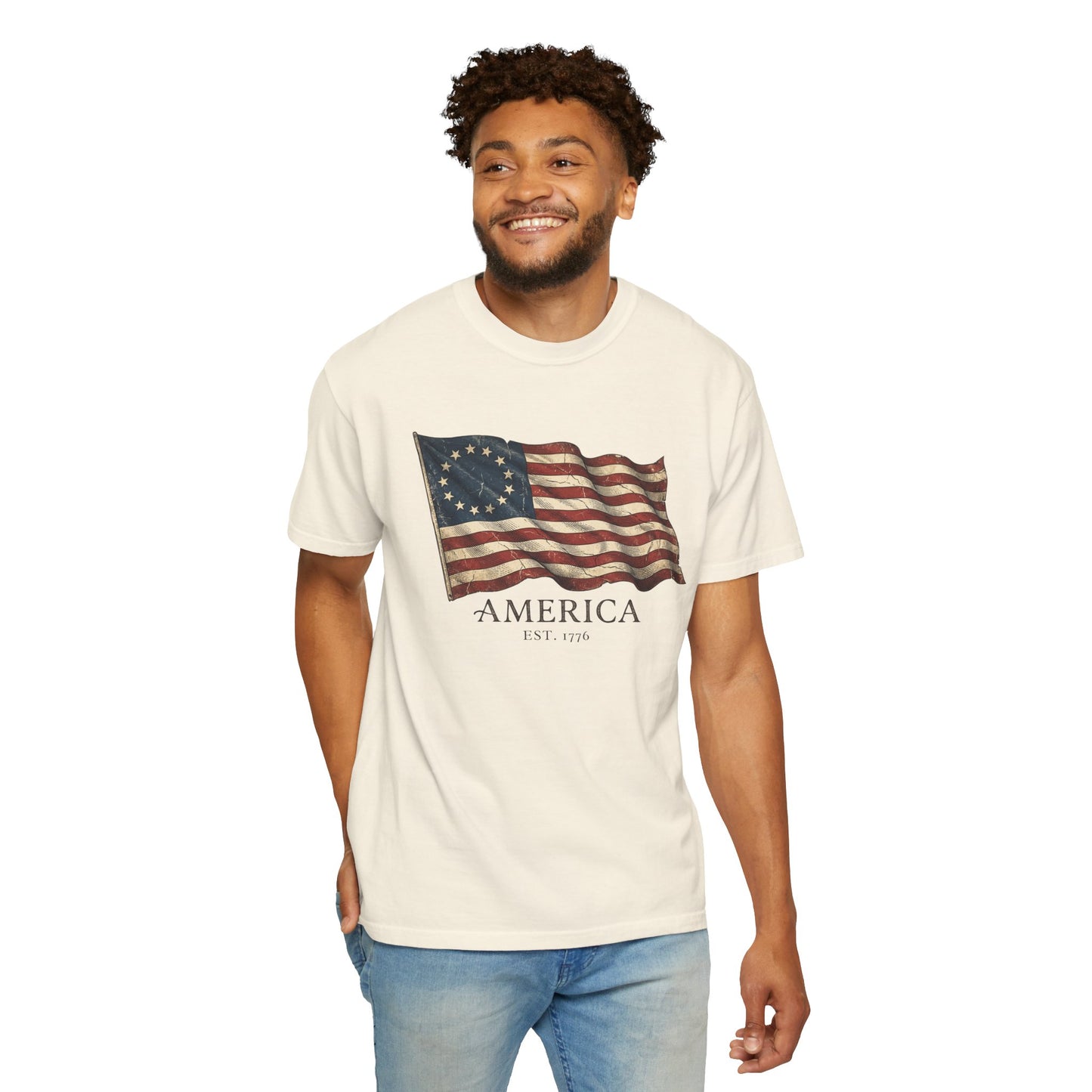 Founders Flag Comfort Colors Tank | America 250 Patriotic Tee