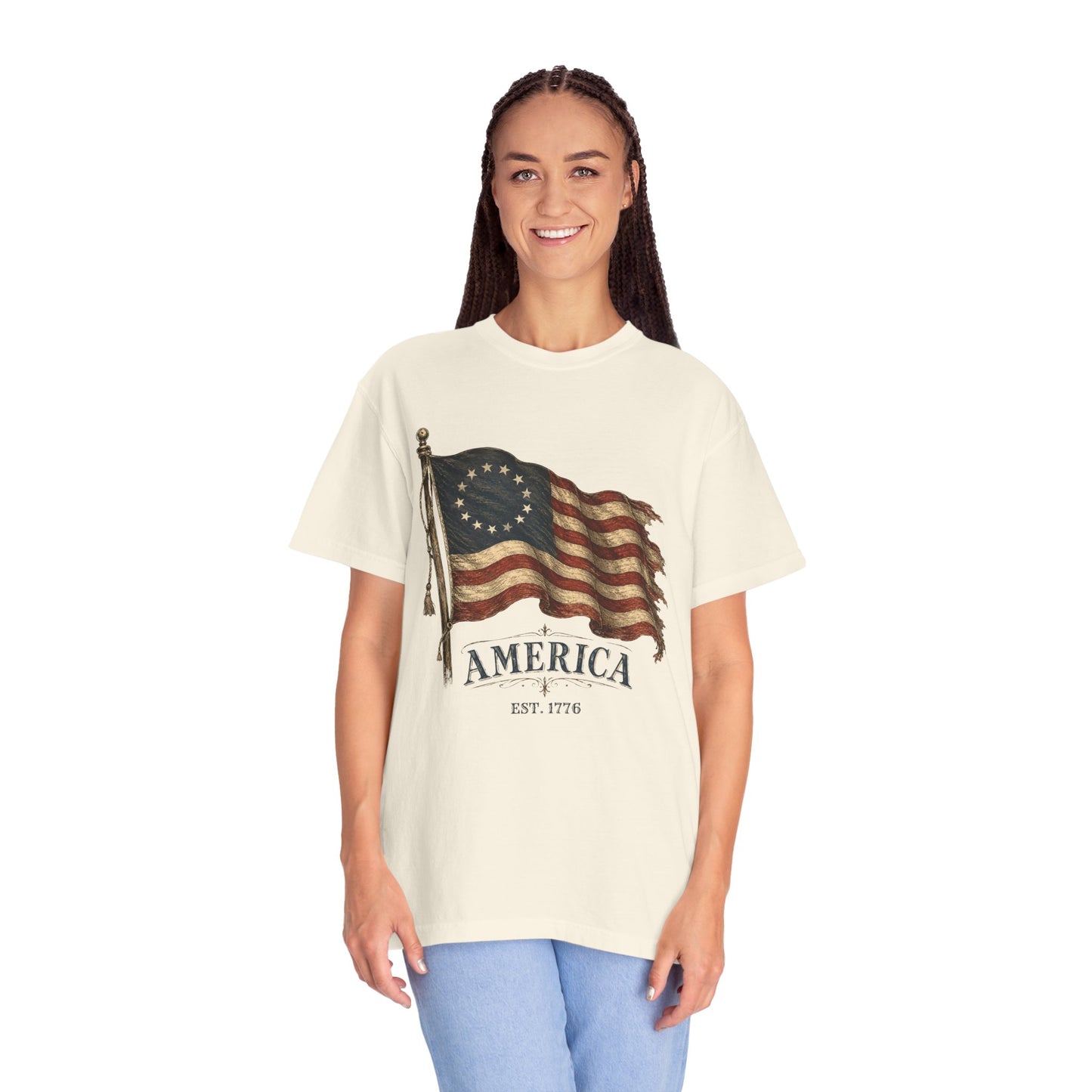 Distressed Founders Flag Tee | Comfort Colors Shirt