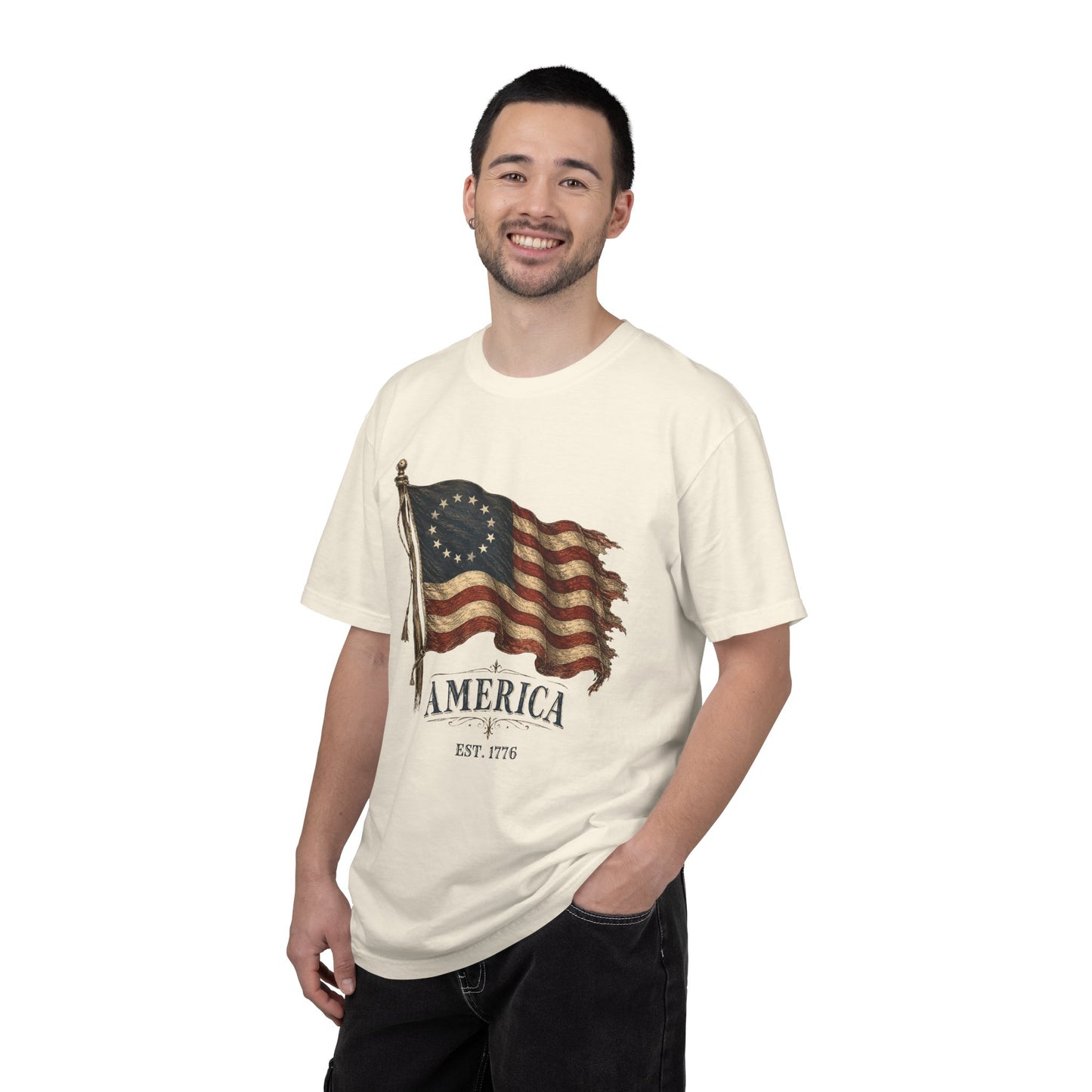 Distressed Founders Flag Tee | Comfort Colors Shirt