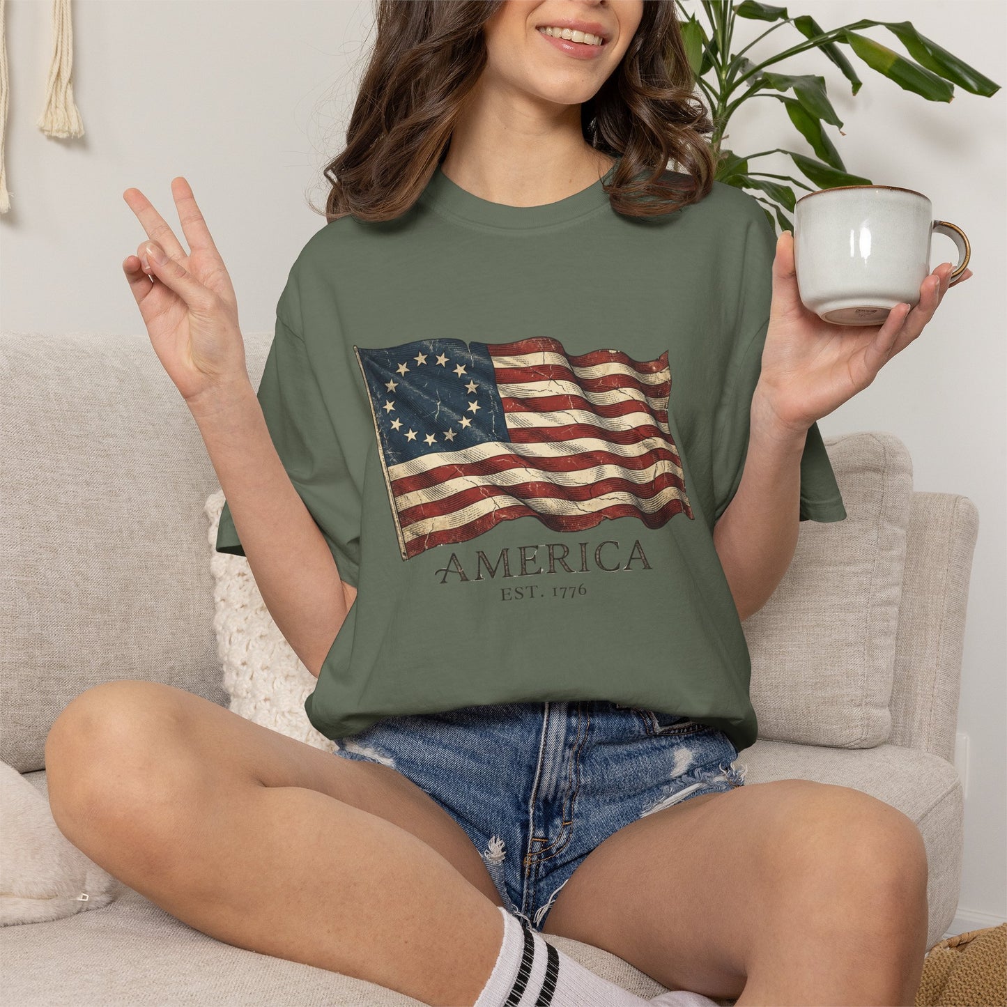 Founders Flag Comfort Colors Tank | America 250 Patriotic Tee