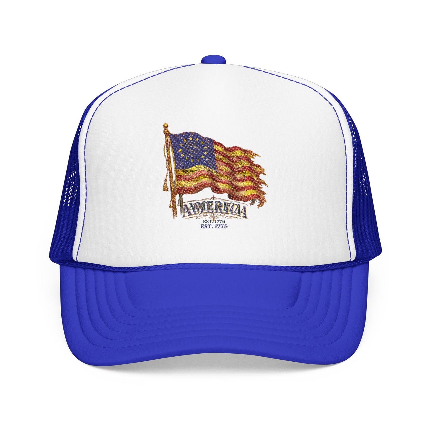 Distressed Founders Flag Foam Trucker Hat | America 250 OTTO Cap