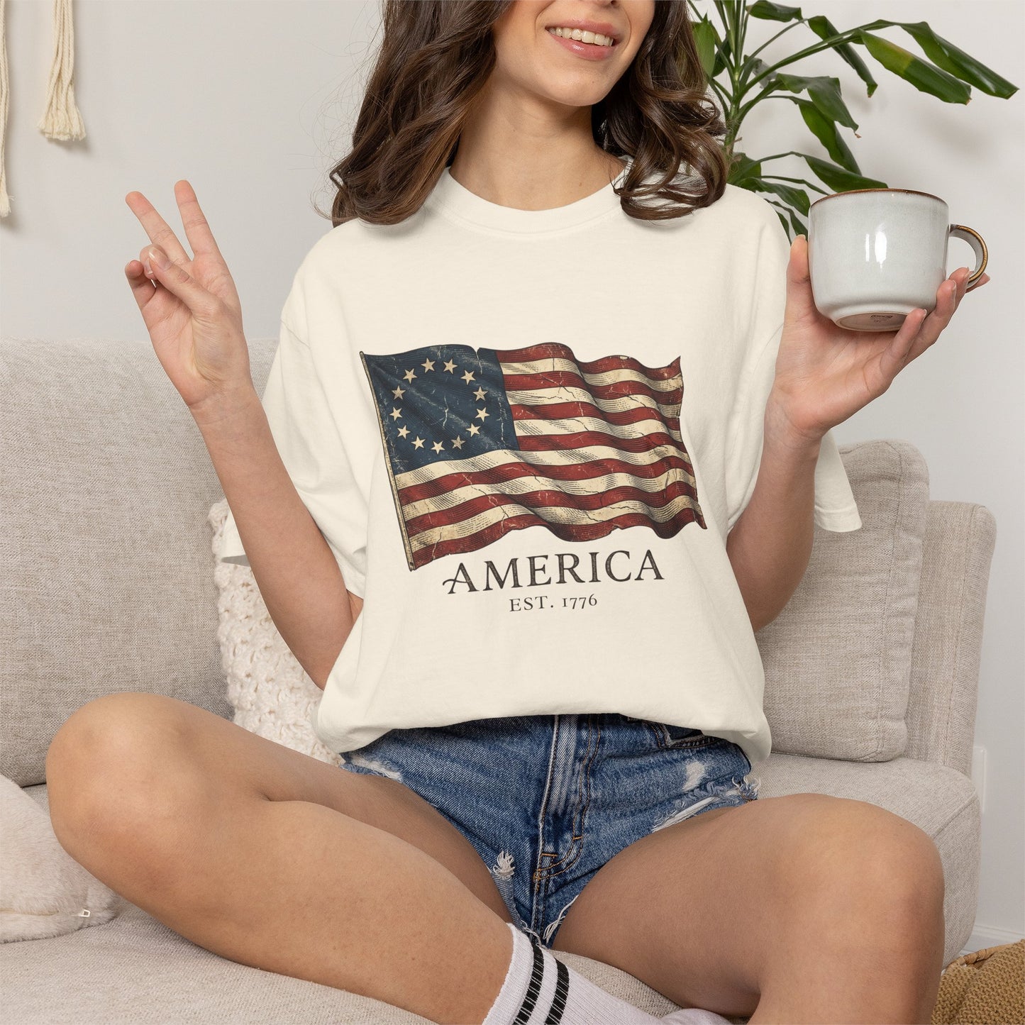Founders Flag Comfort Colors Tank | America 250 Patriotic Tee