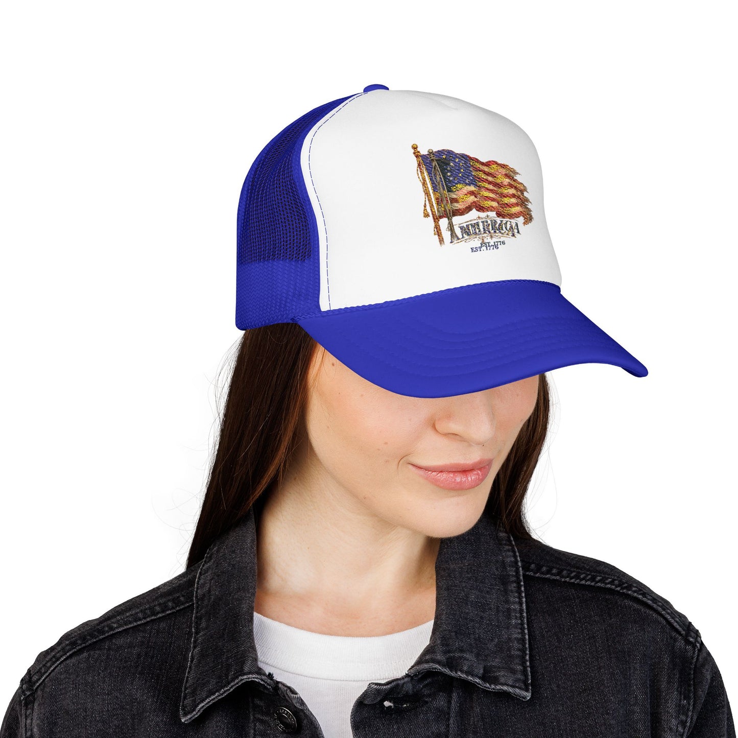 Distressed Founders Flag Foam Trucker Hat | America 250 OTTO Cap