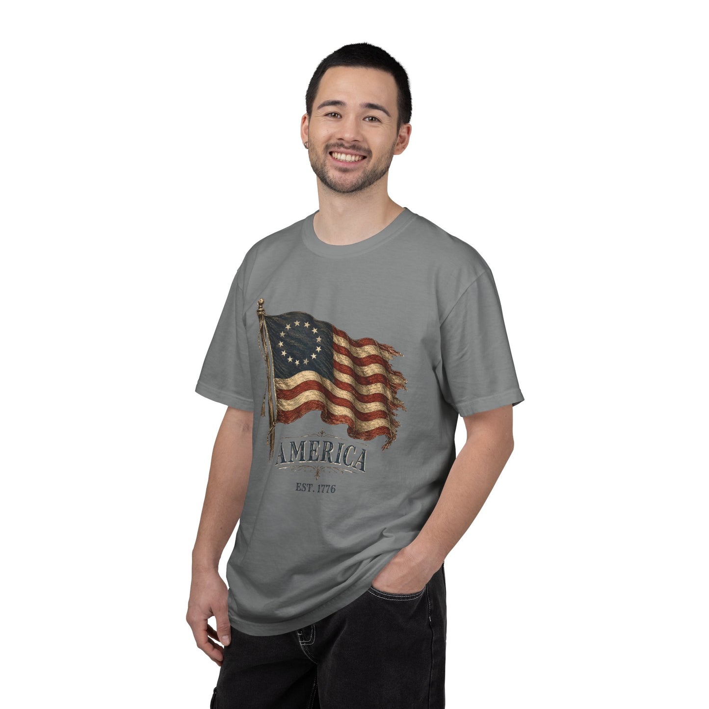 Distressed Founders Flag Tee | Comfort Colors Shirt