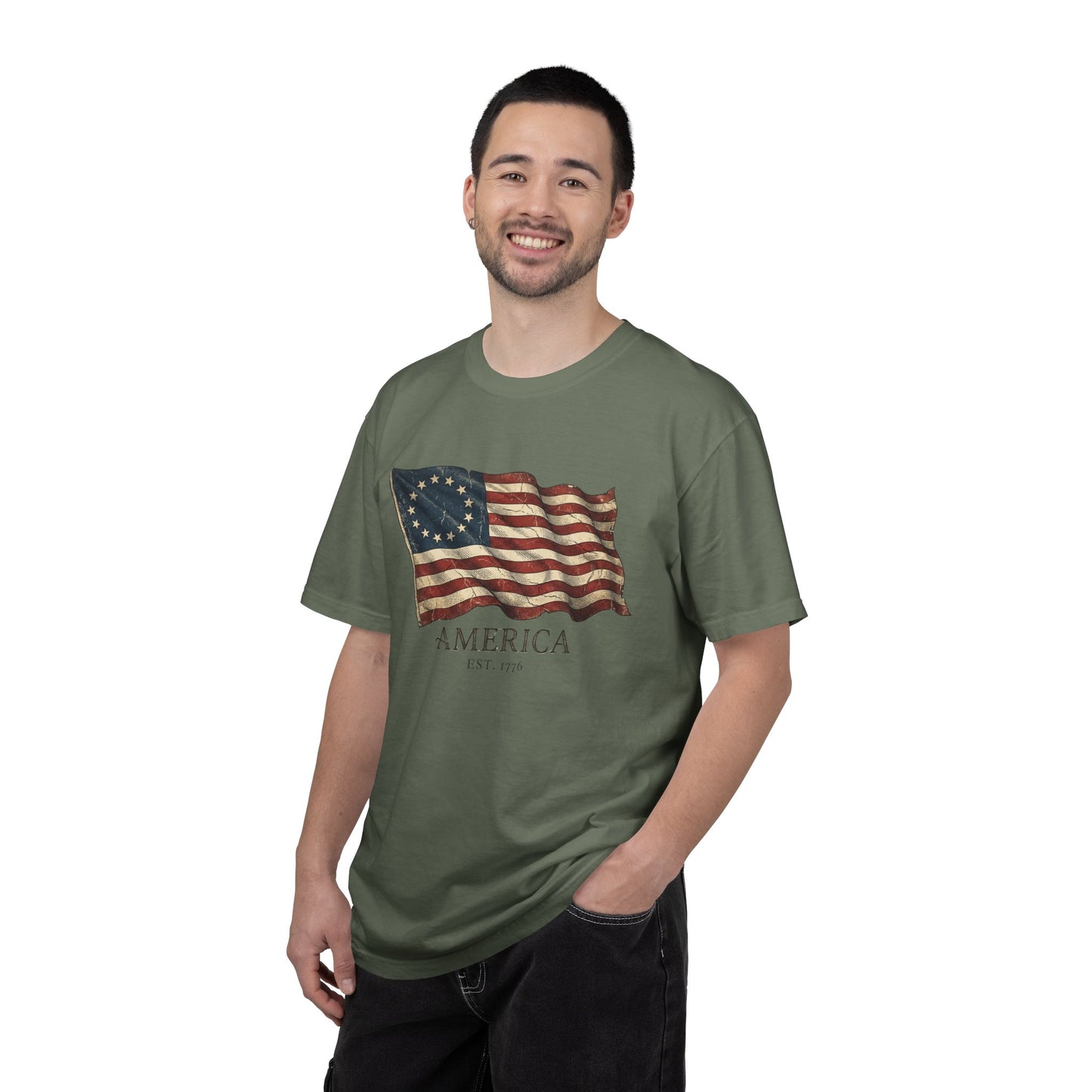 Founders Flag Comfort Colors Tank | America 250 Patriotic Tee
