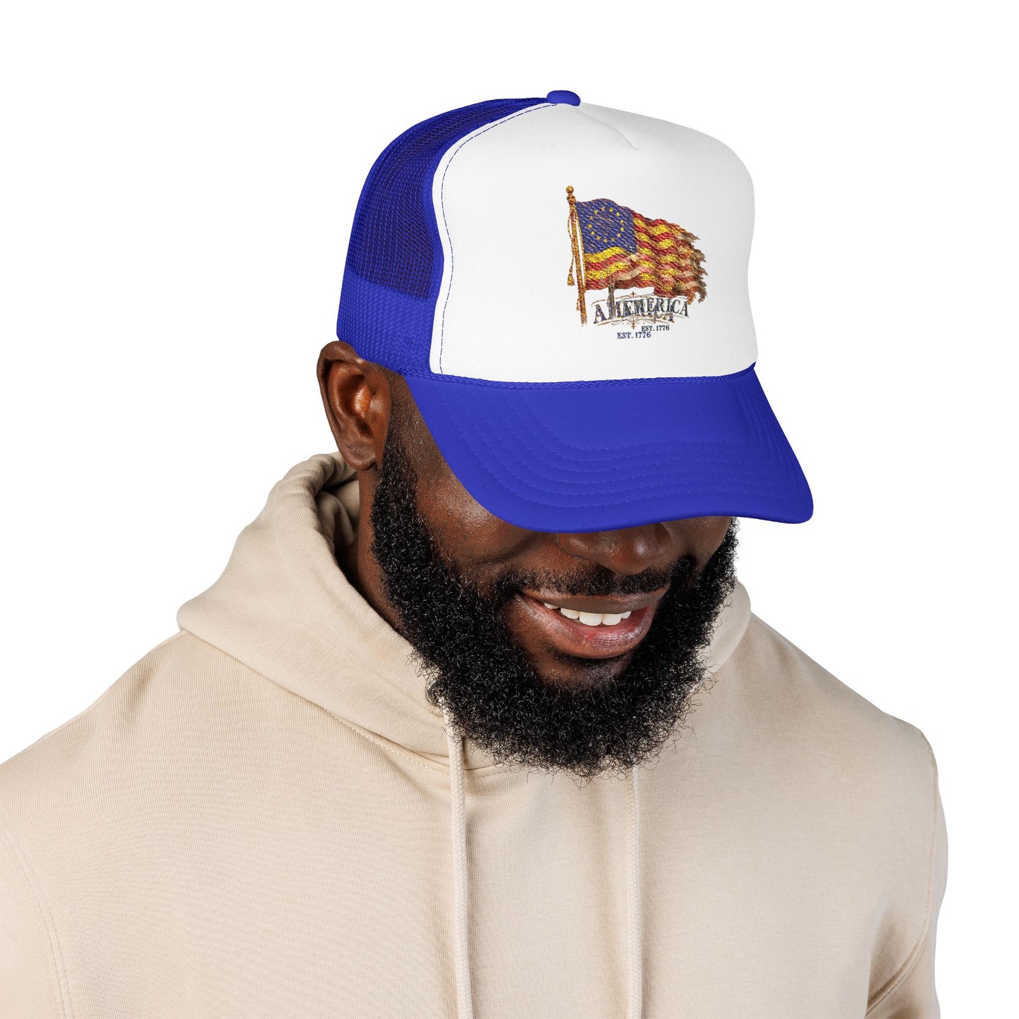 Distressed Founders Flag Foam Trucker Hat | America 250 OTTO Cap